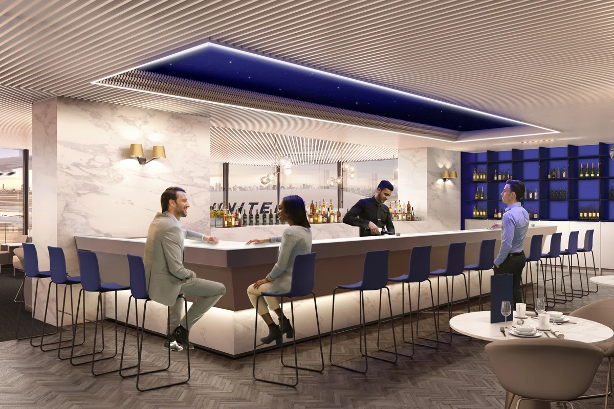 United Polaris lounge bar (Photo: United Airlines) (click to enlarge)