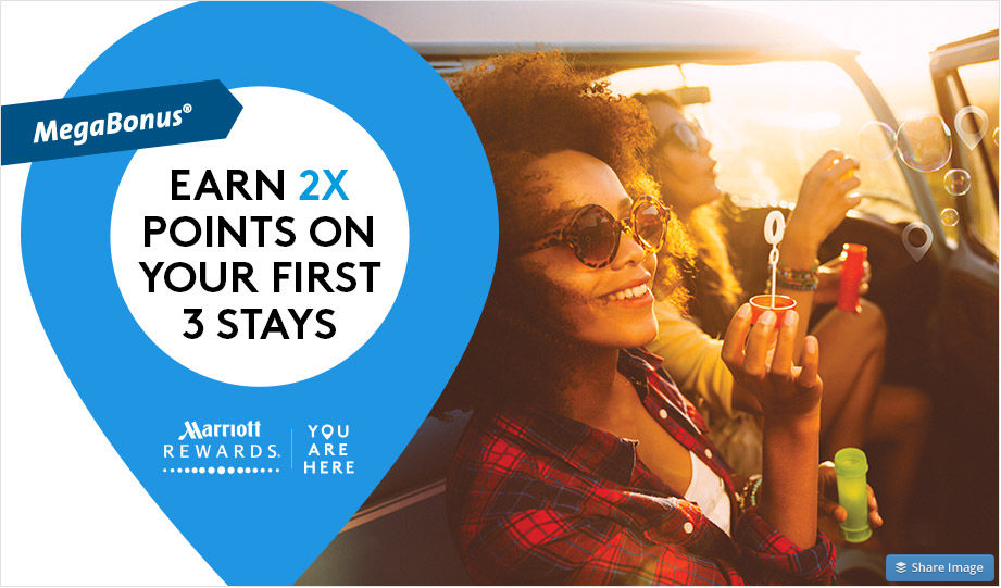 Marriott's "MegaBonus" is structured identically to SPG's: double points on your first three stays between January 16, 2017 and April 15, 2017. (click to enlarge)