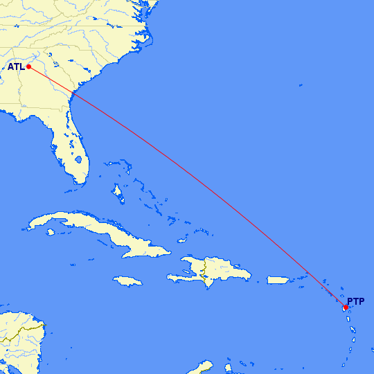 Pointe-à-Pitre to Atlanta service by Air France