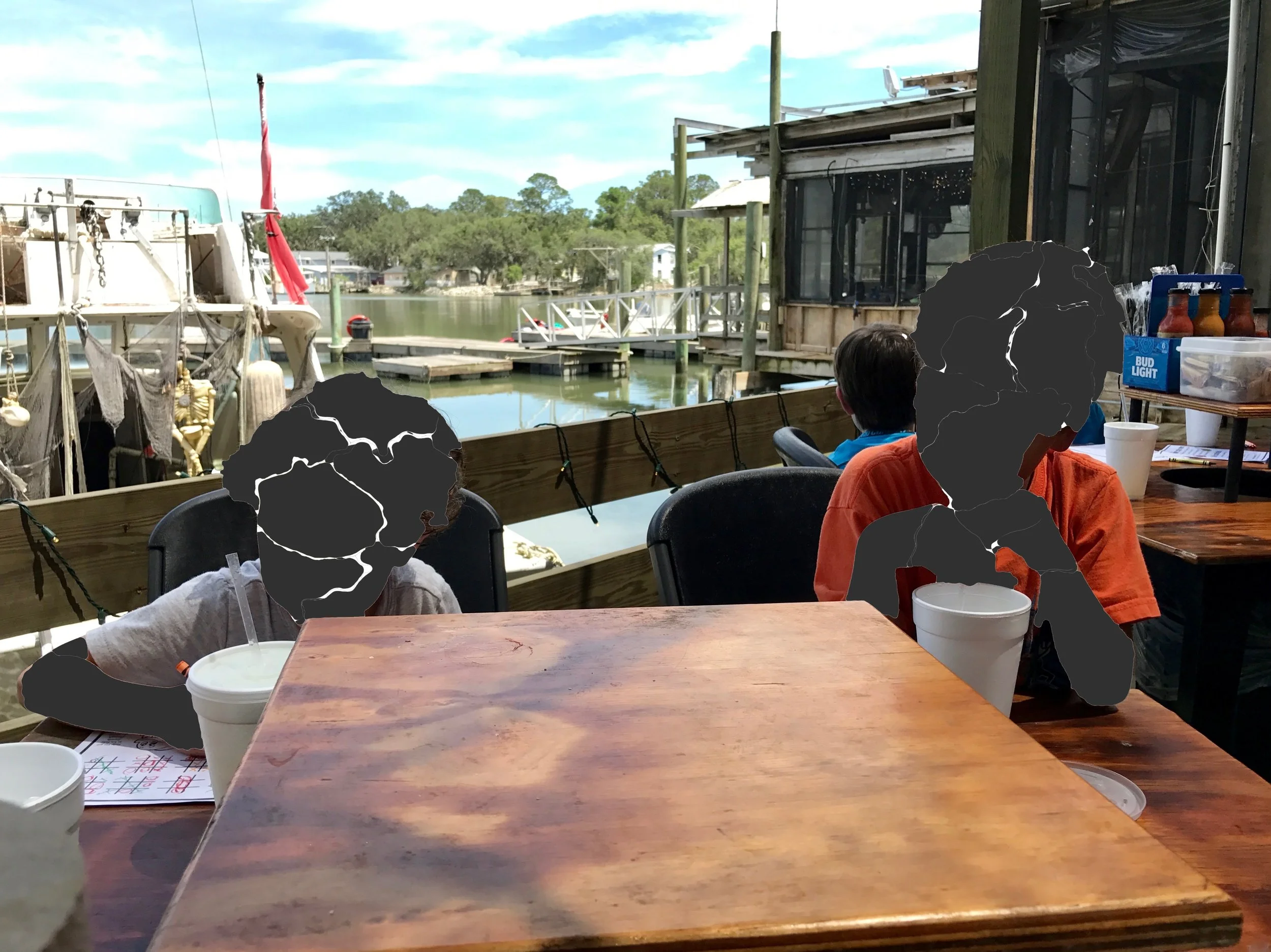 Our view for dinner, overlooking Chimney Creek, at The Crab Shack.