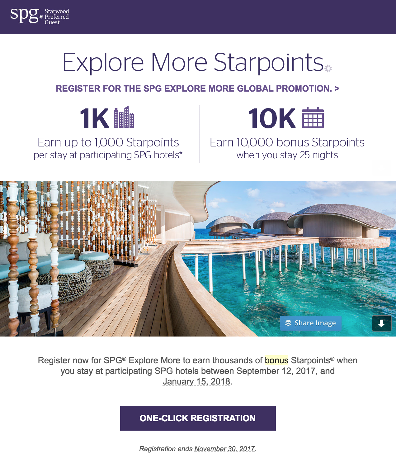 Earn up to 1,000 bonus Starpoints® per stay this fall at Starwood properties (click to enlarge)