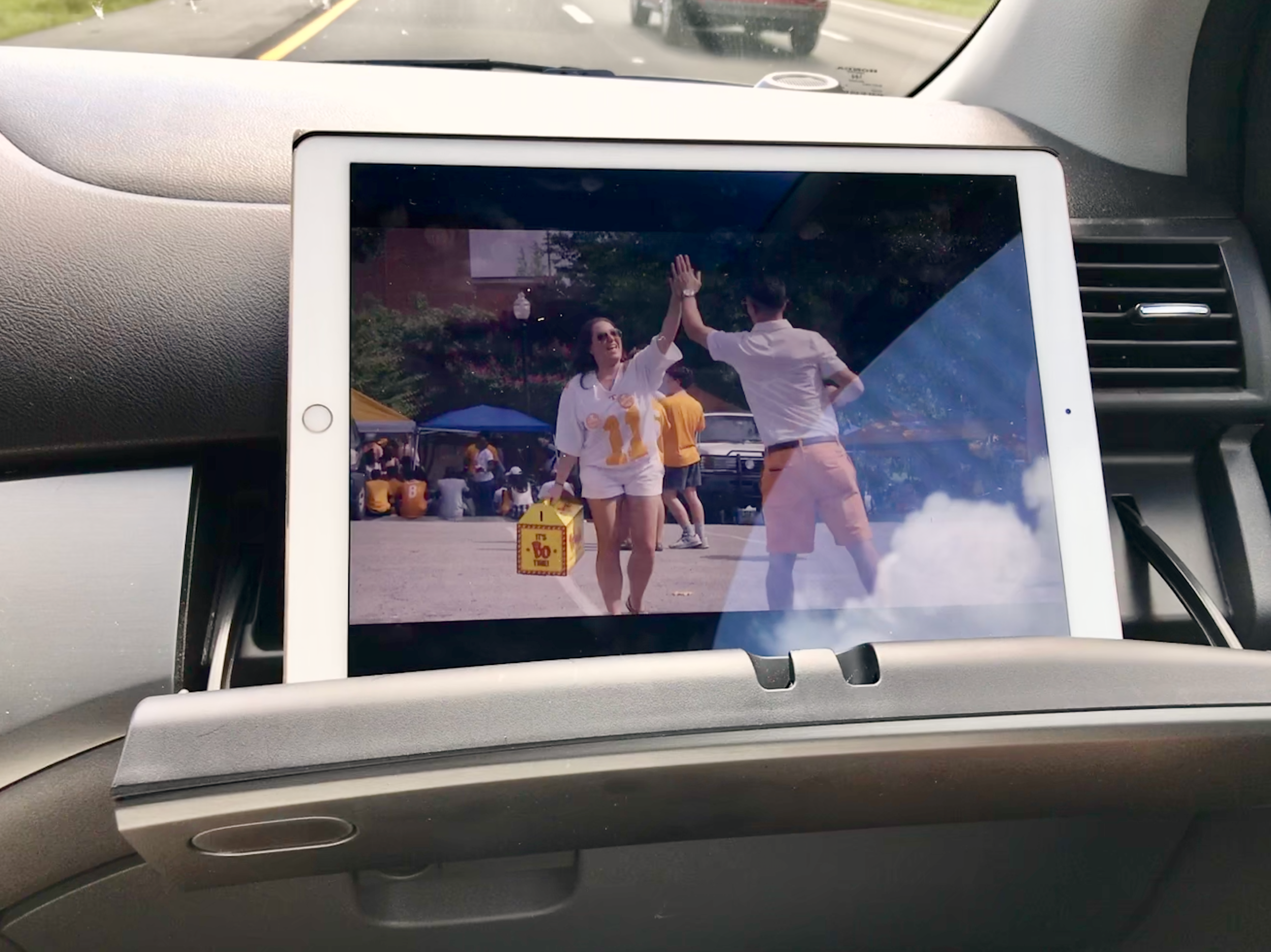 Though road-tripping on Saturday, I still caught the game on my improvised "home theater!" (click to enlarge)