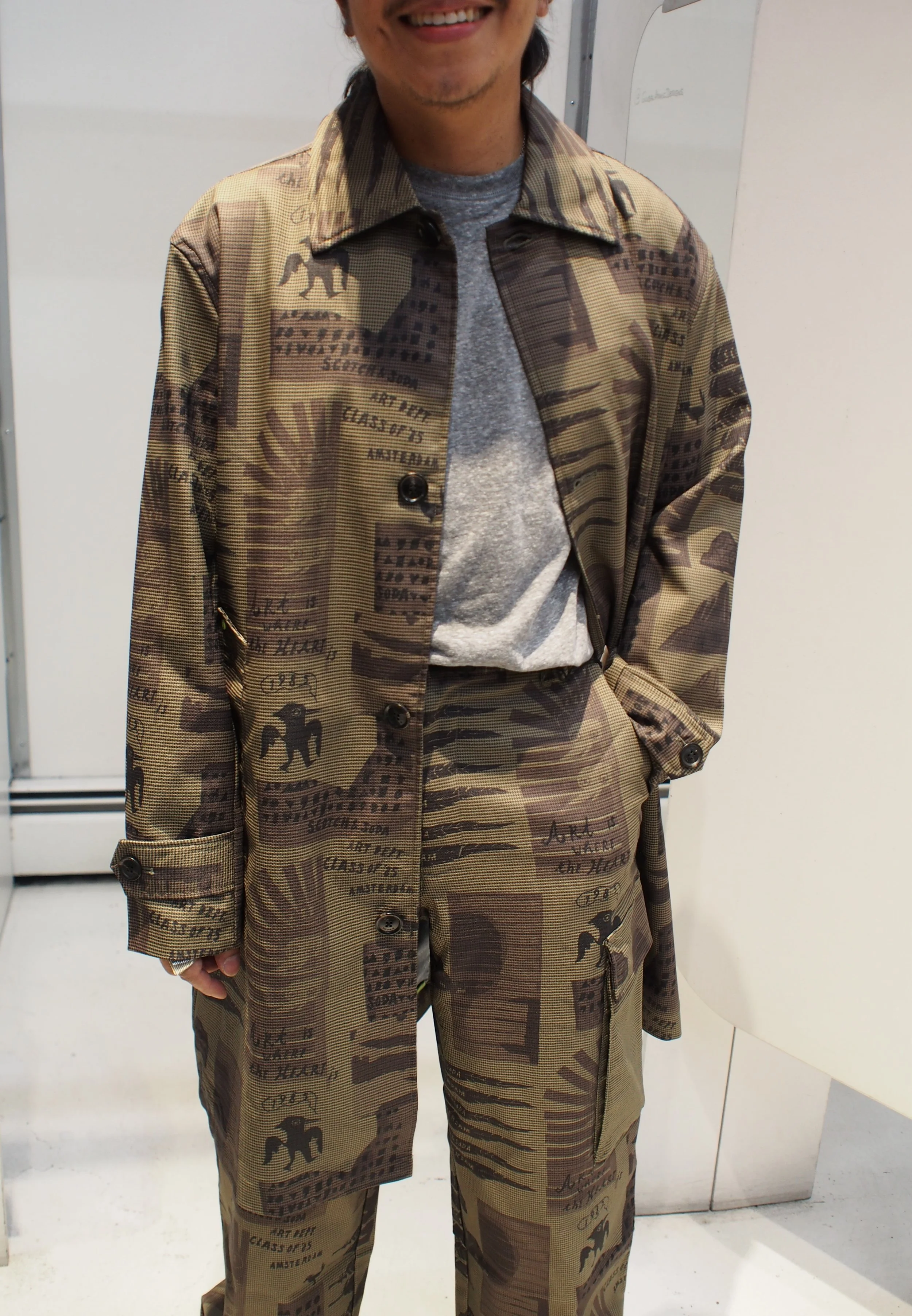 Scotch & Soda AOP Collage Car coat - Art Dept Houndstooth