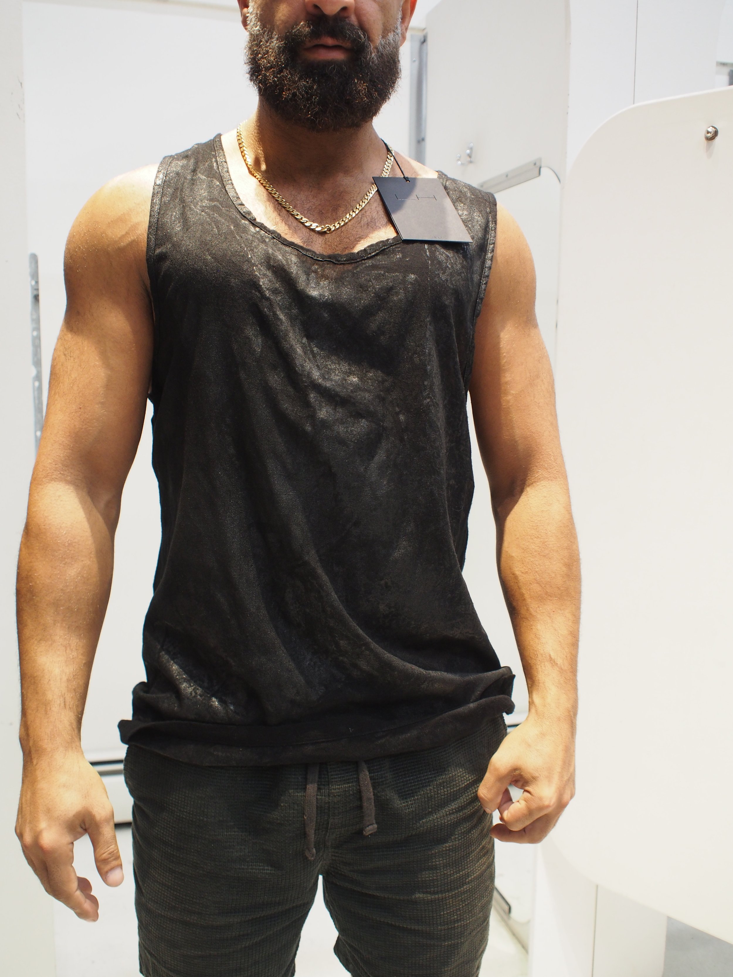 La Haine Inside Us 3ZL Laminated knitted tank - Black