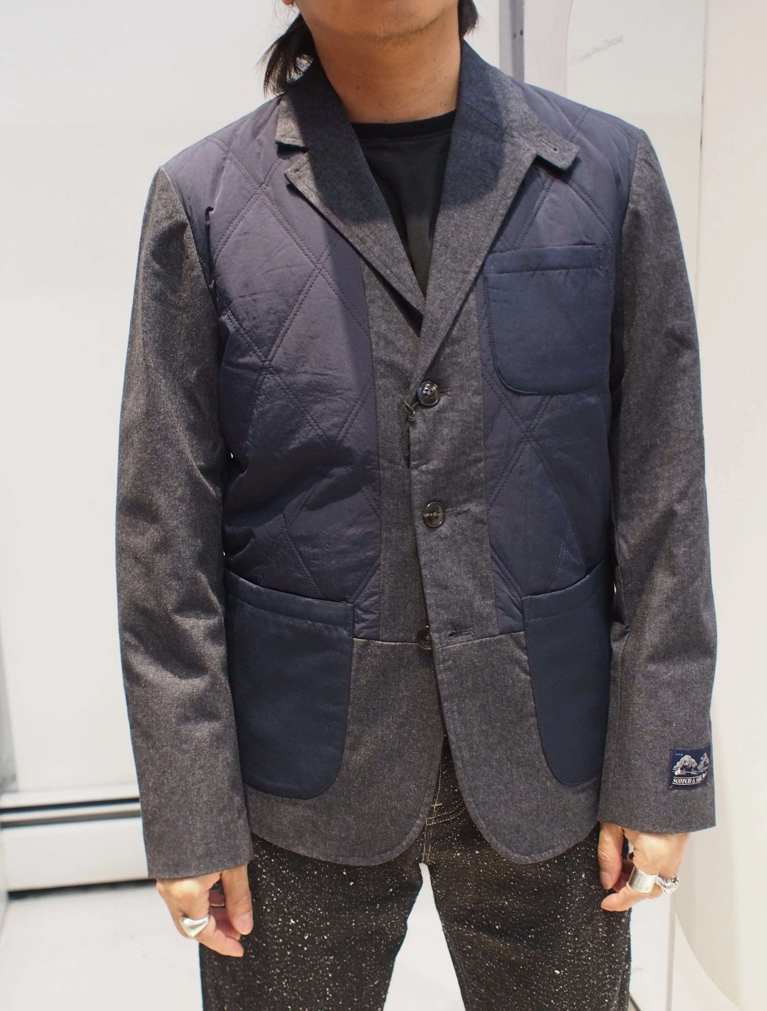 Scotch & Soda Padded mix medium sport jacket - Grey Melange