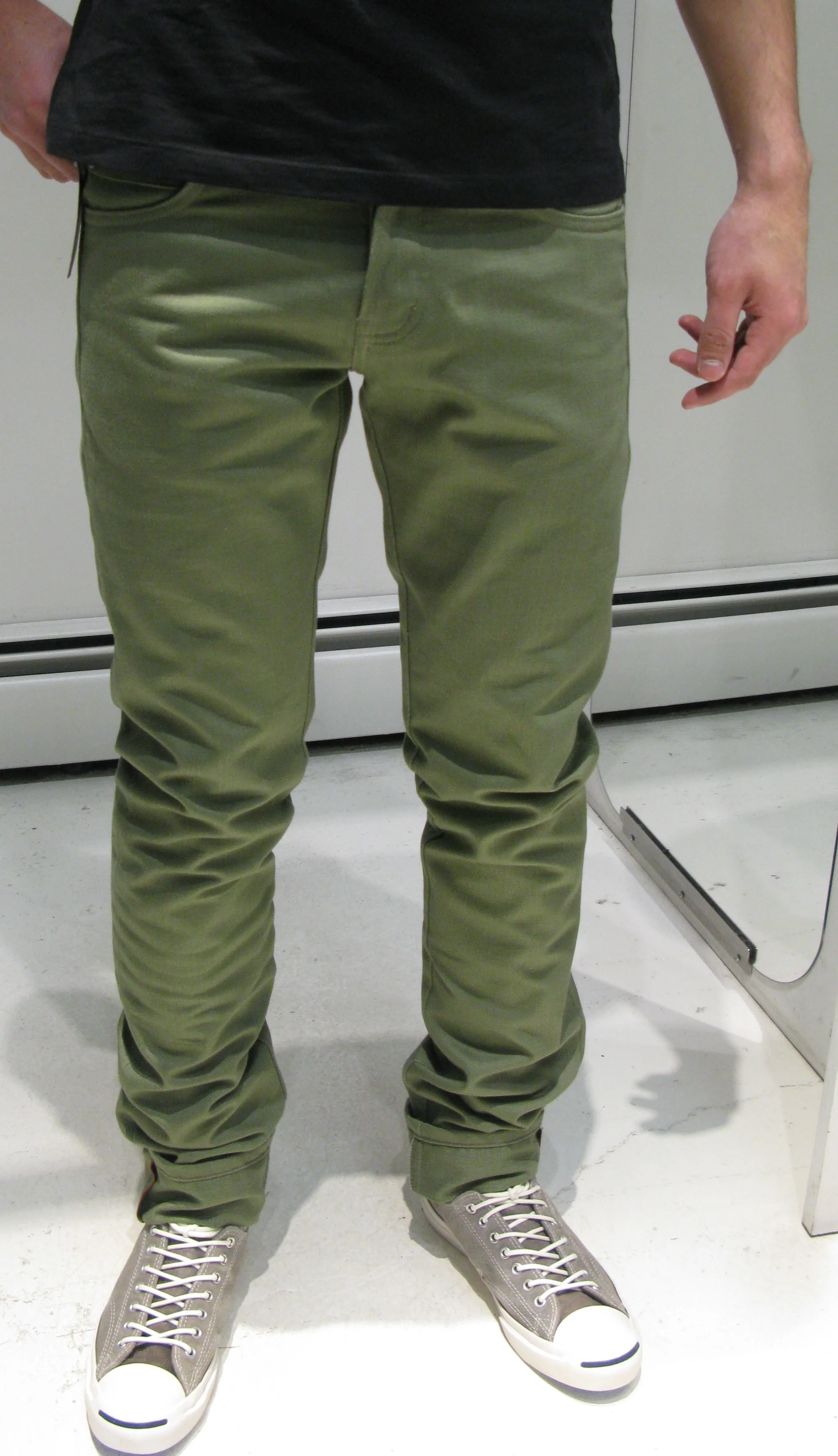 Naked & Famous Leaf Green Selvedge Chino