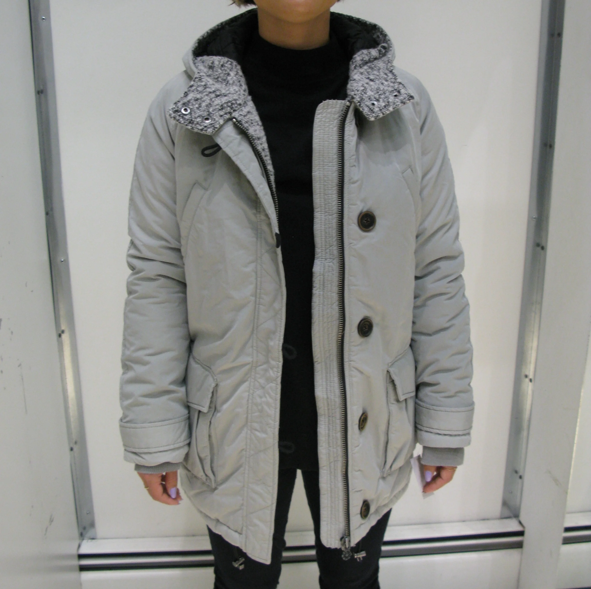 light grey winter jacket