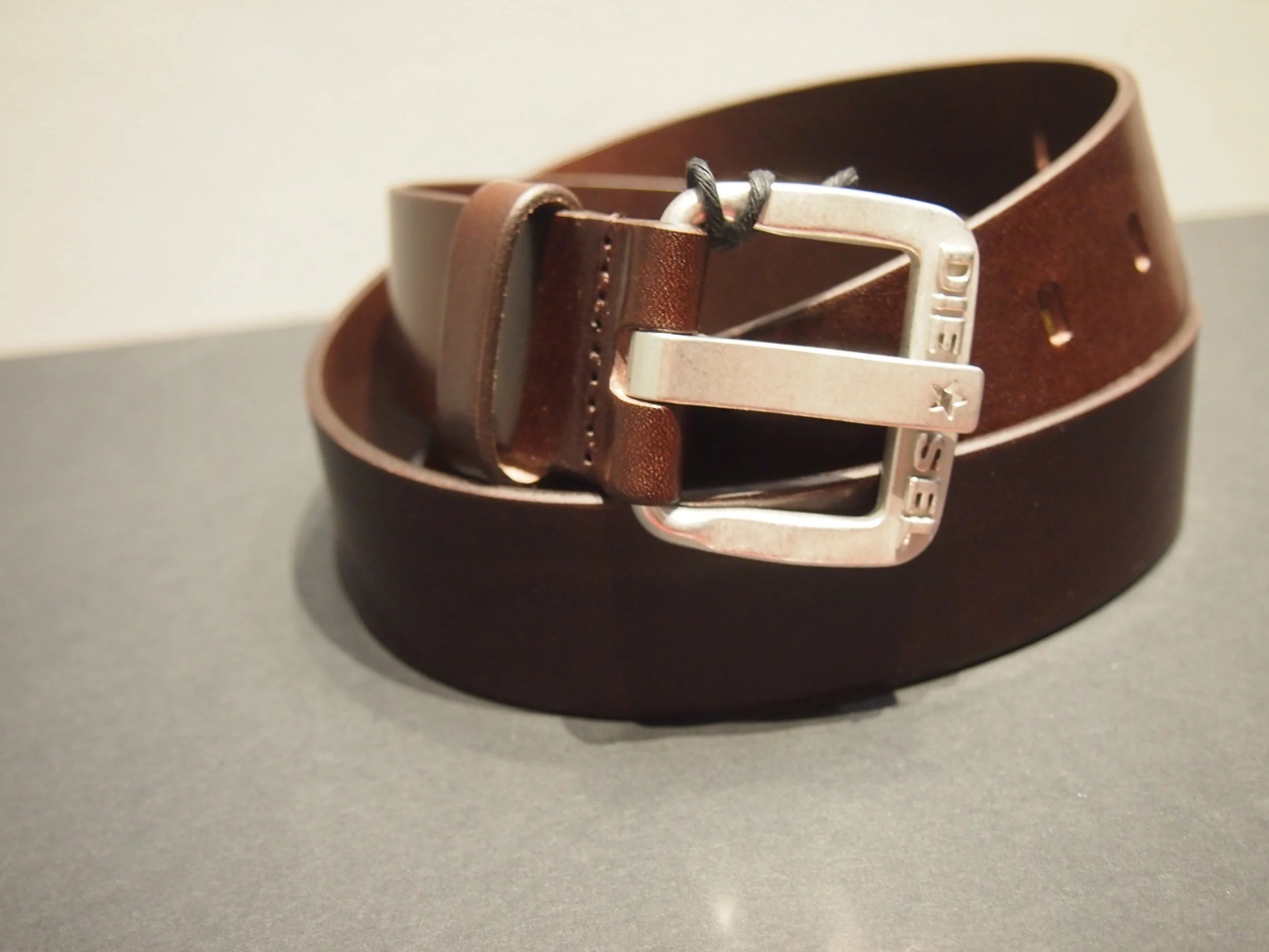 Diesel B-STAR leather belt - Chocolate Brown — GLOBAL ATOMIC