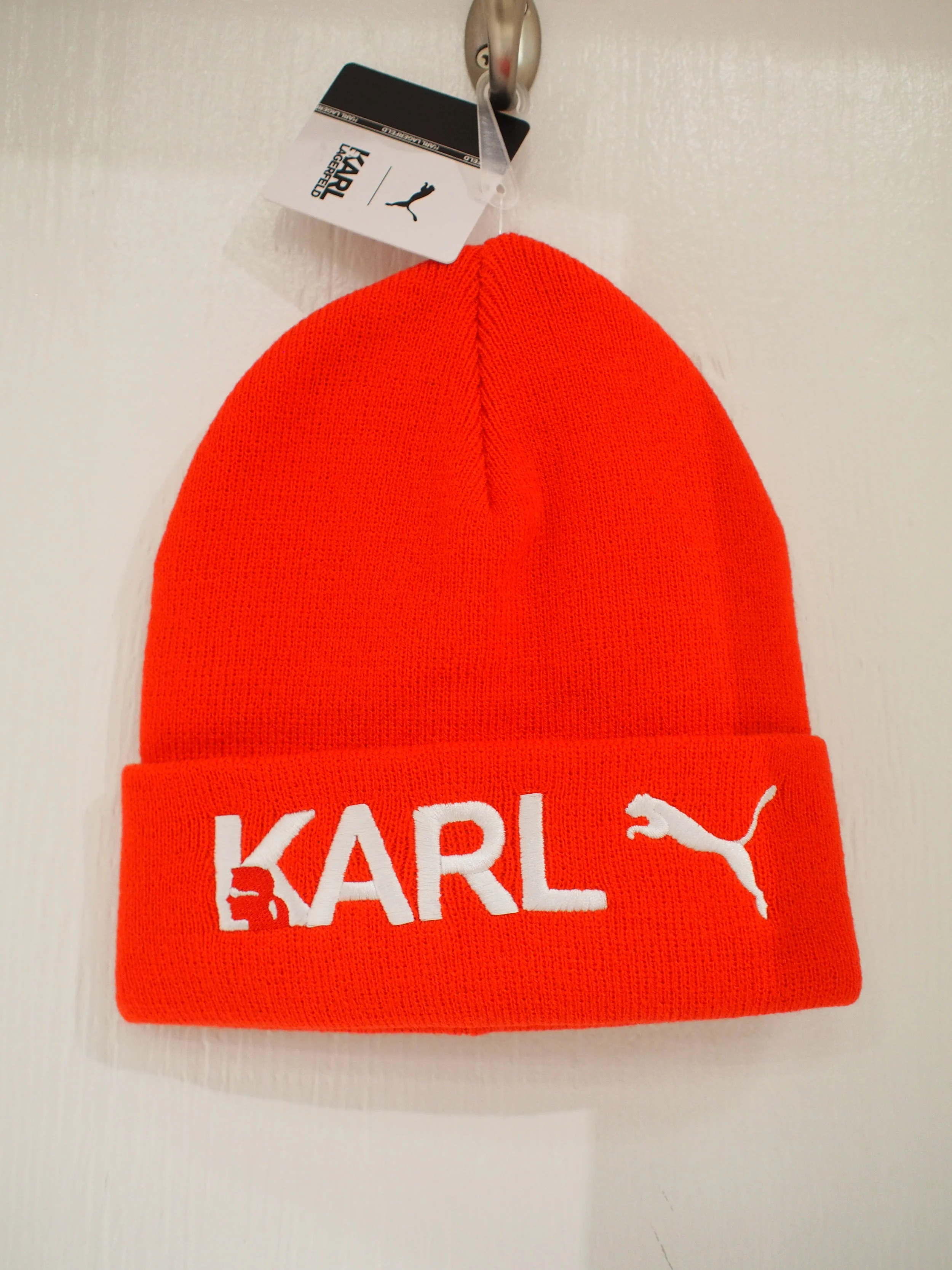 Karl Lagerfeld Black and Red Embroidered Knit Hat KARL LAGERFELD Paris Women main image 3