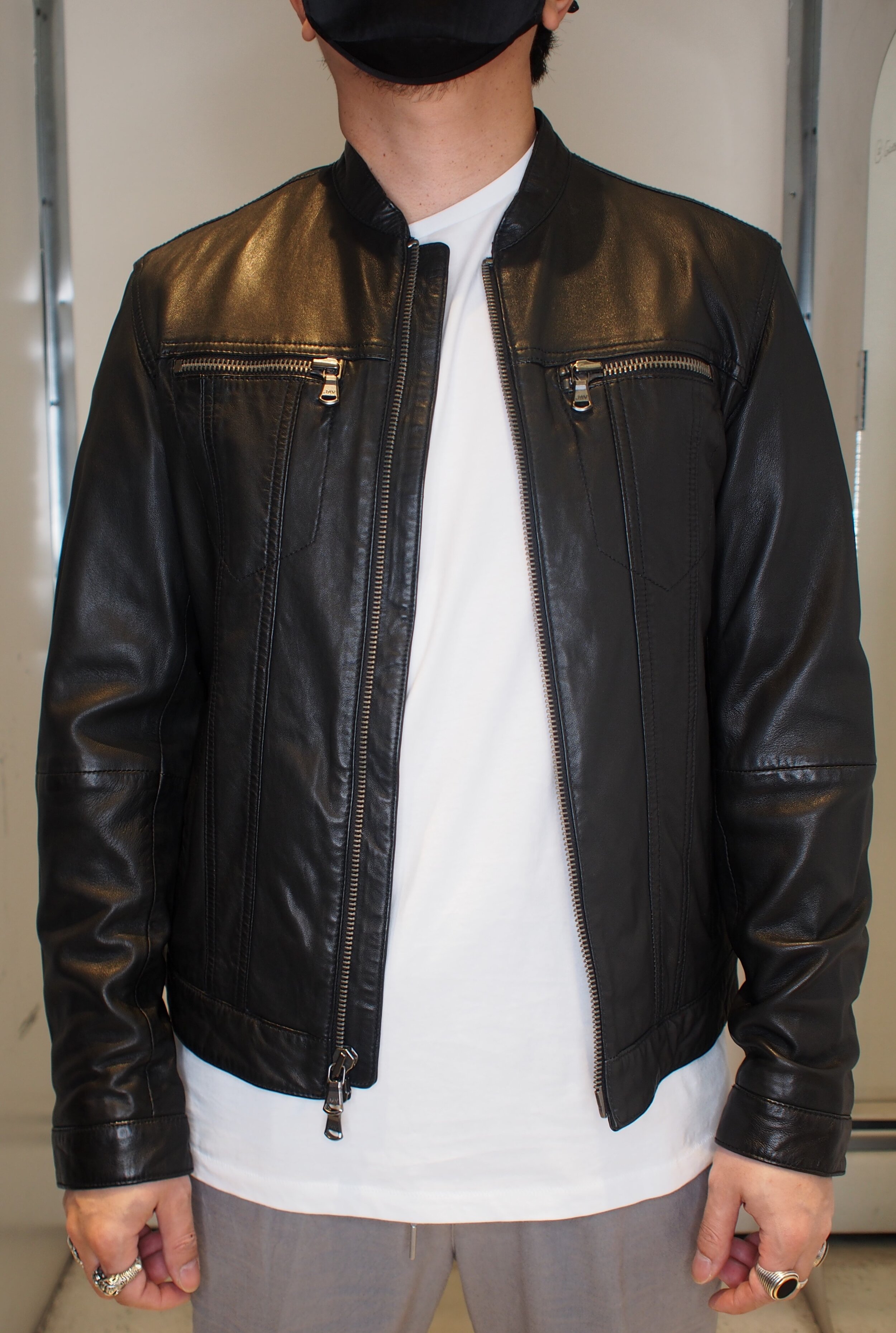 banded collar jacket