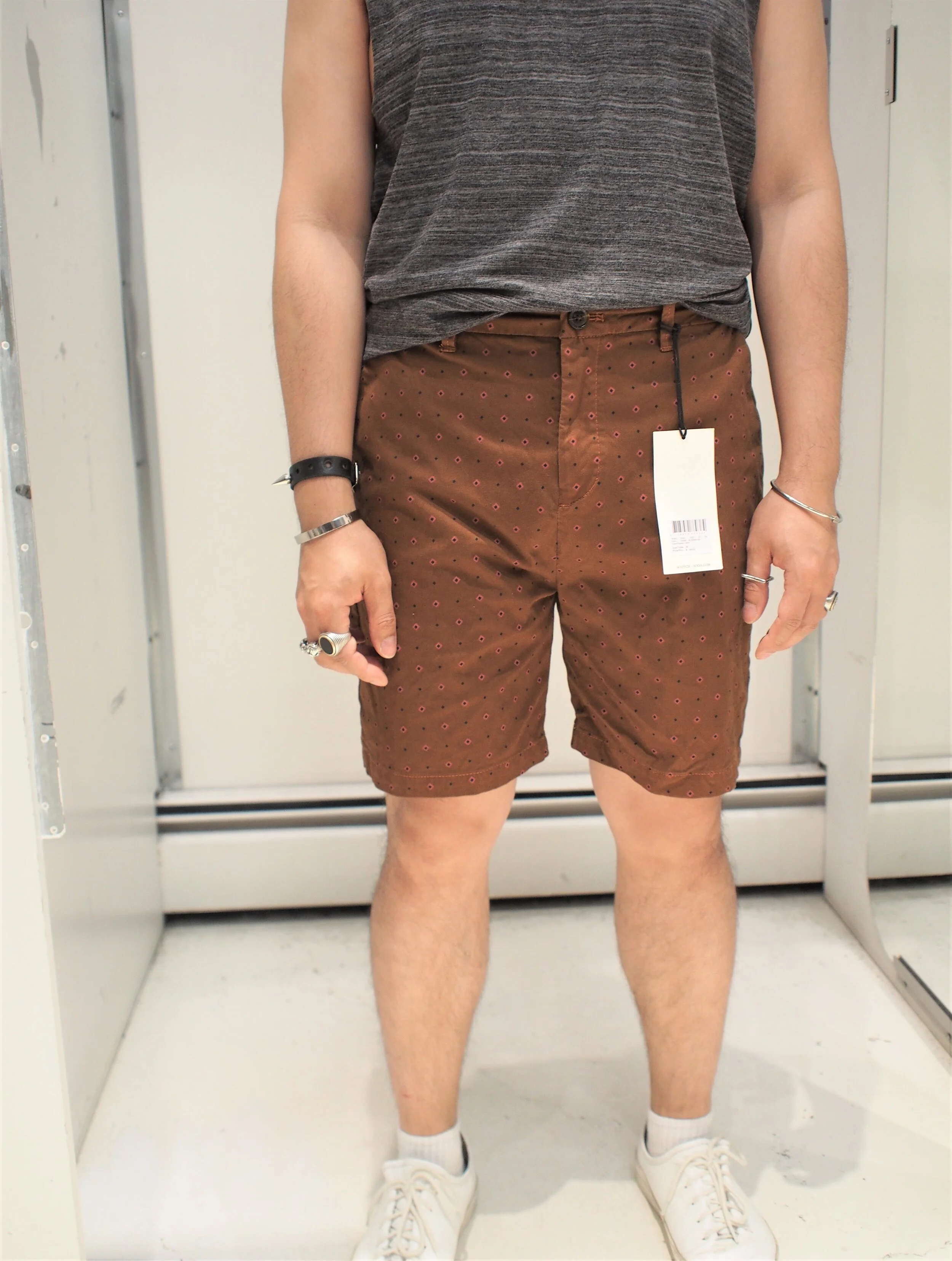 Scotch &amp; Soda diamond mini print chino shorts - Overdyed Rust