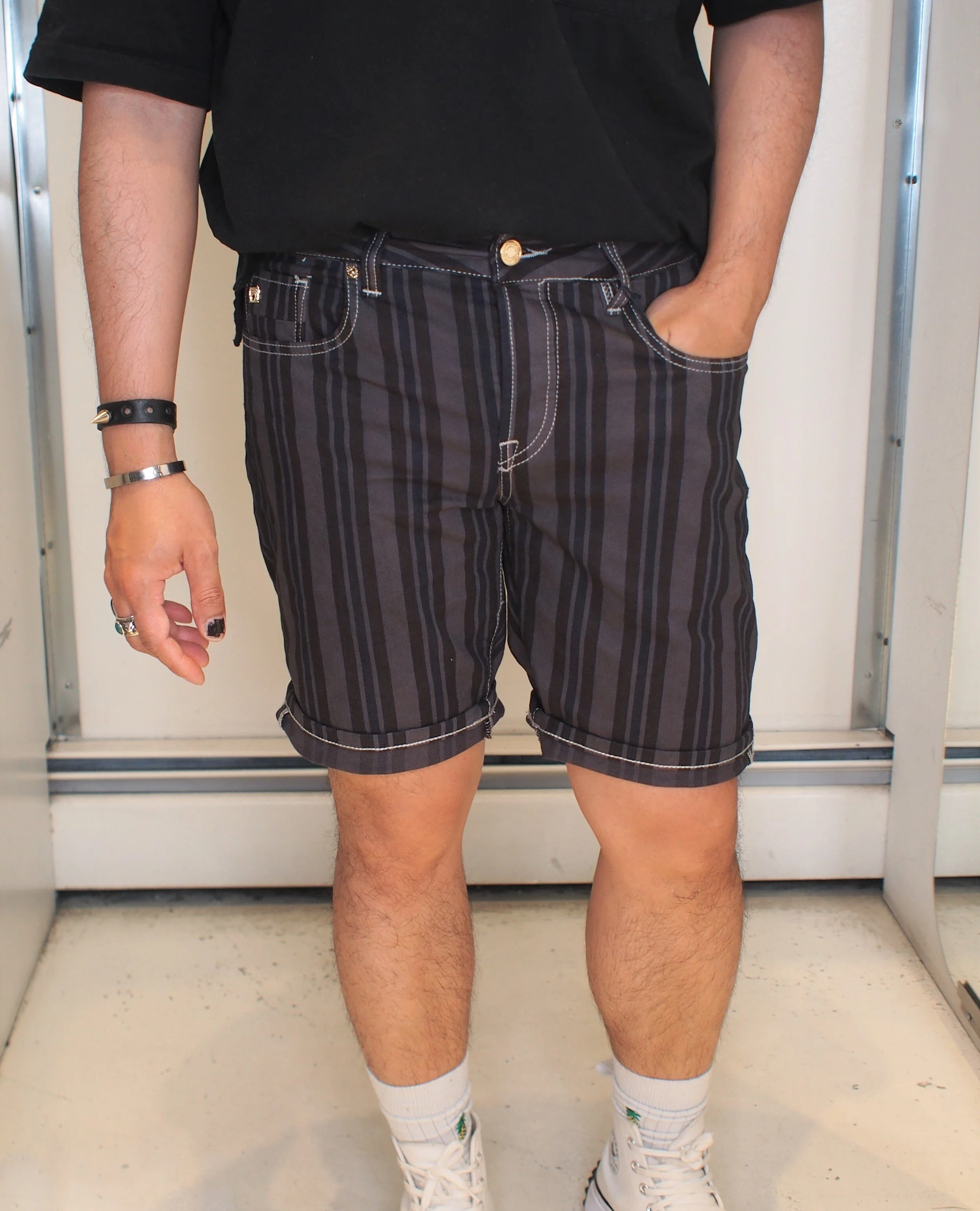 Scotch &amp; Soda Ralston  Slim Overdyed Jean Shorts - Shadow Stripes