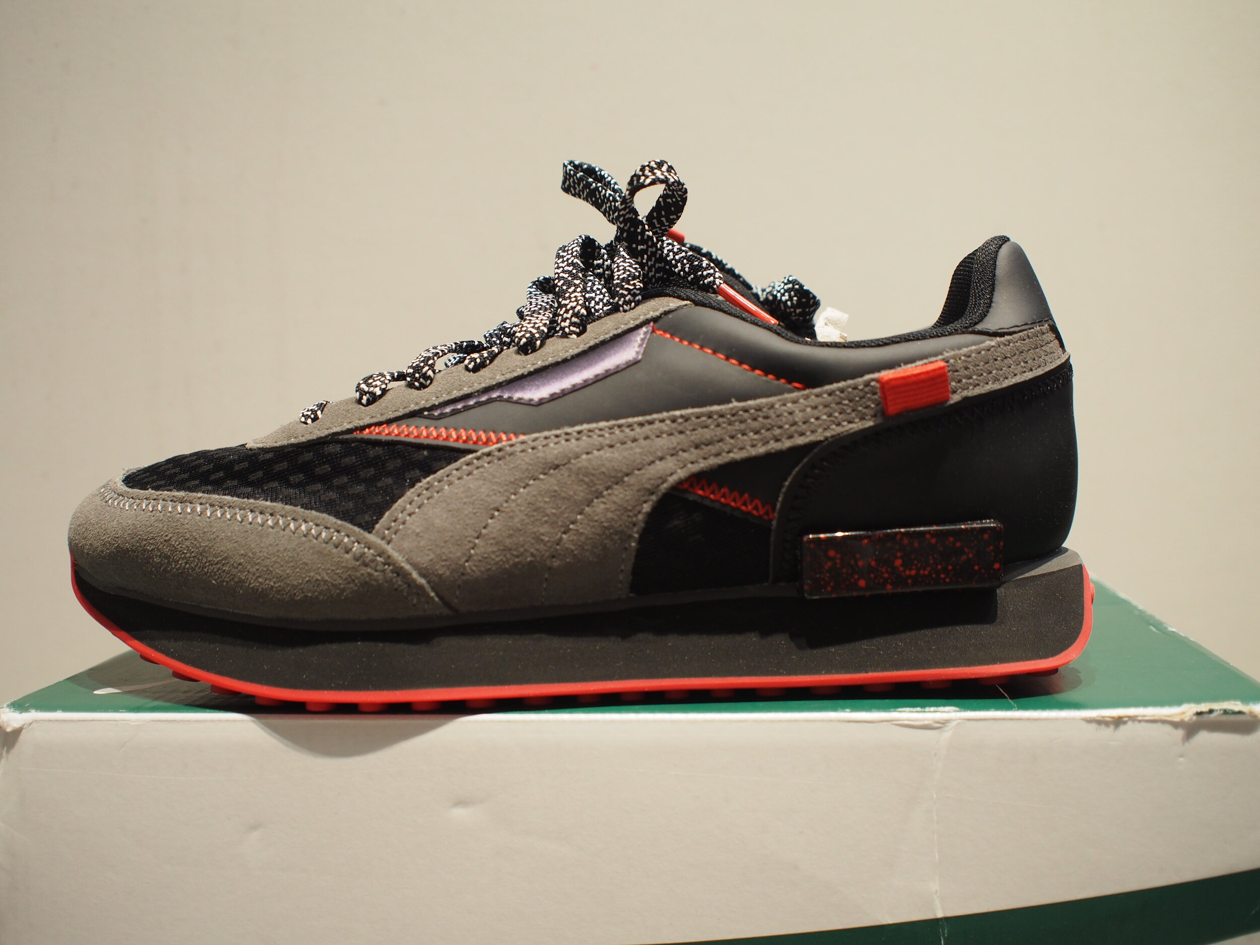 Puma Future Rider Air Plane Mode Lace Up Sneakers Blk Castlerock Red Global Atomic Designs Inc