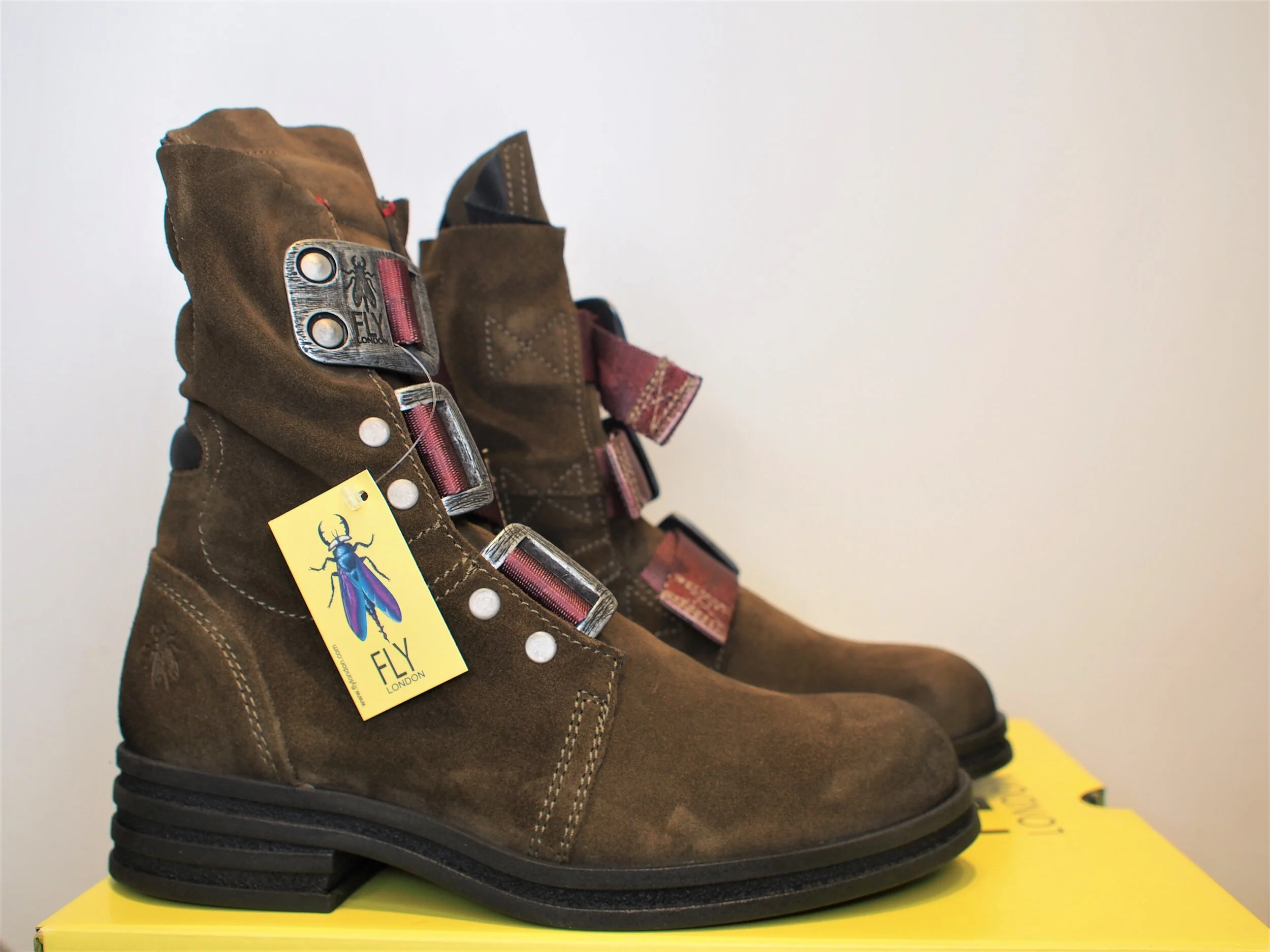 FLY LONDON Kiff Motocross pull strap boots - Oil Suede Sludge