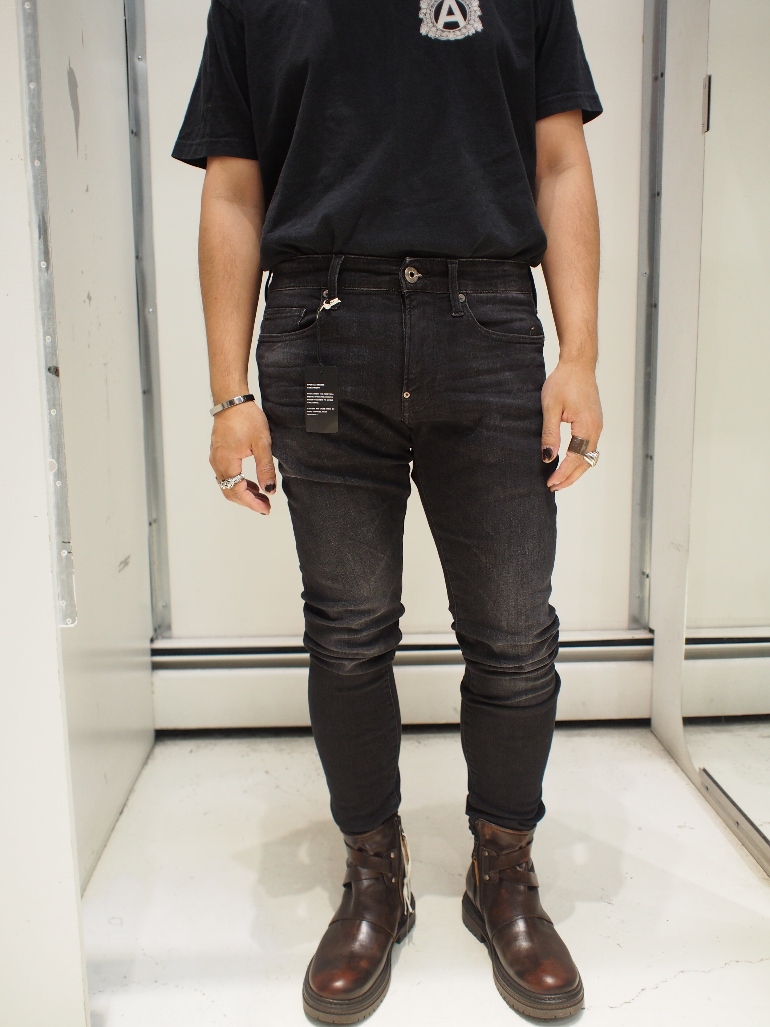 G-Star Raw Revend Skinny Jeans - Elto Superstretch Medium Aged Faded Black  — global atomic designs inc