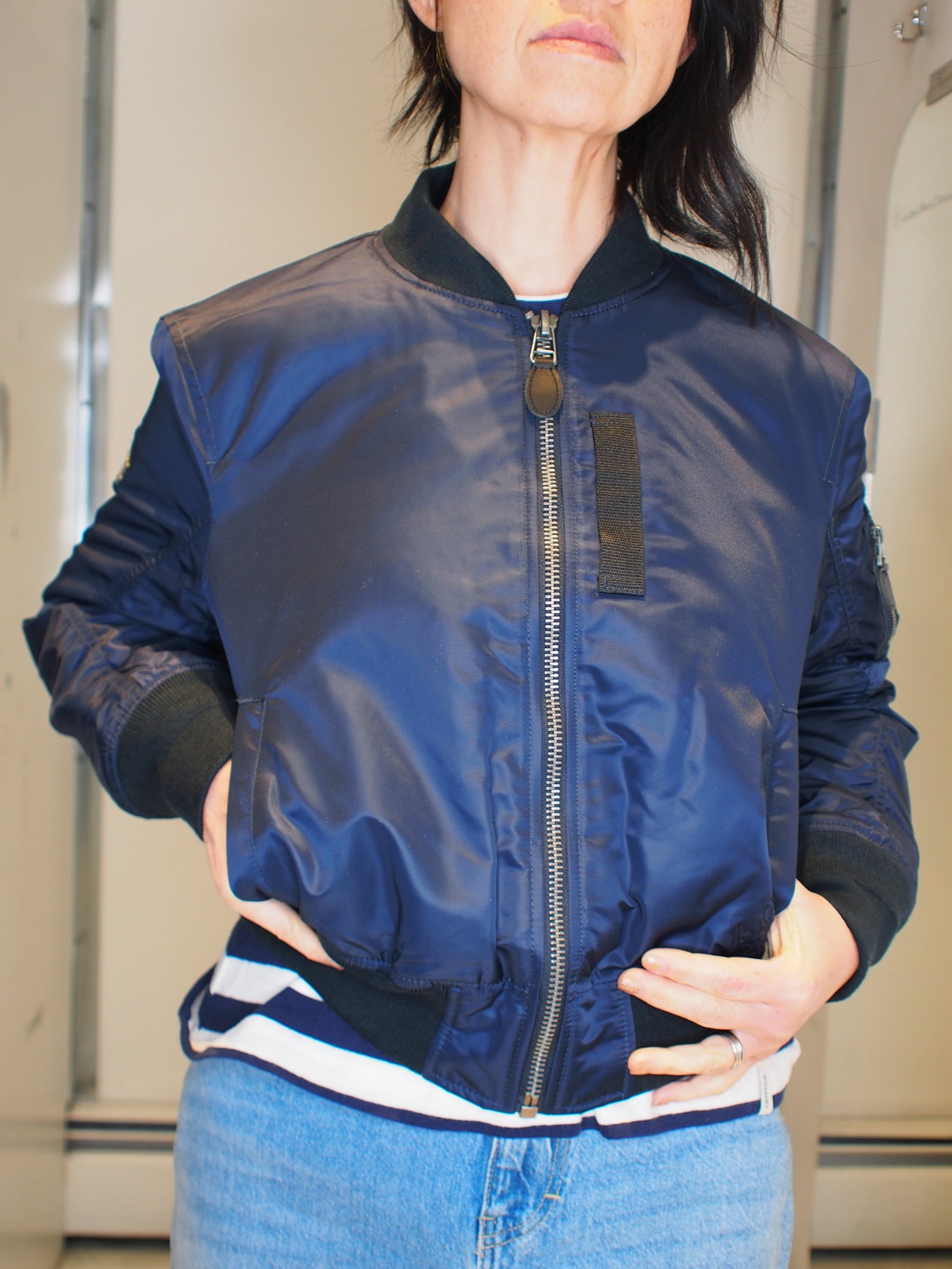 SUPERDRY MA-1 Cropped Bomber Jacket - Nordic Chrome Navy — global atomic  designs inc