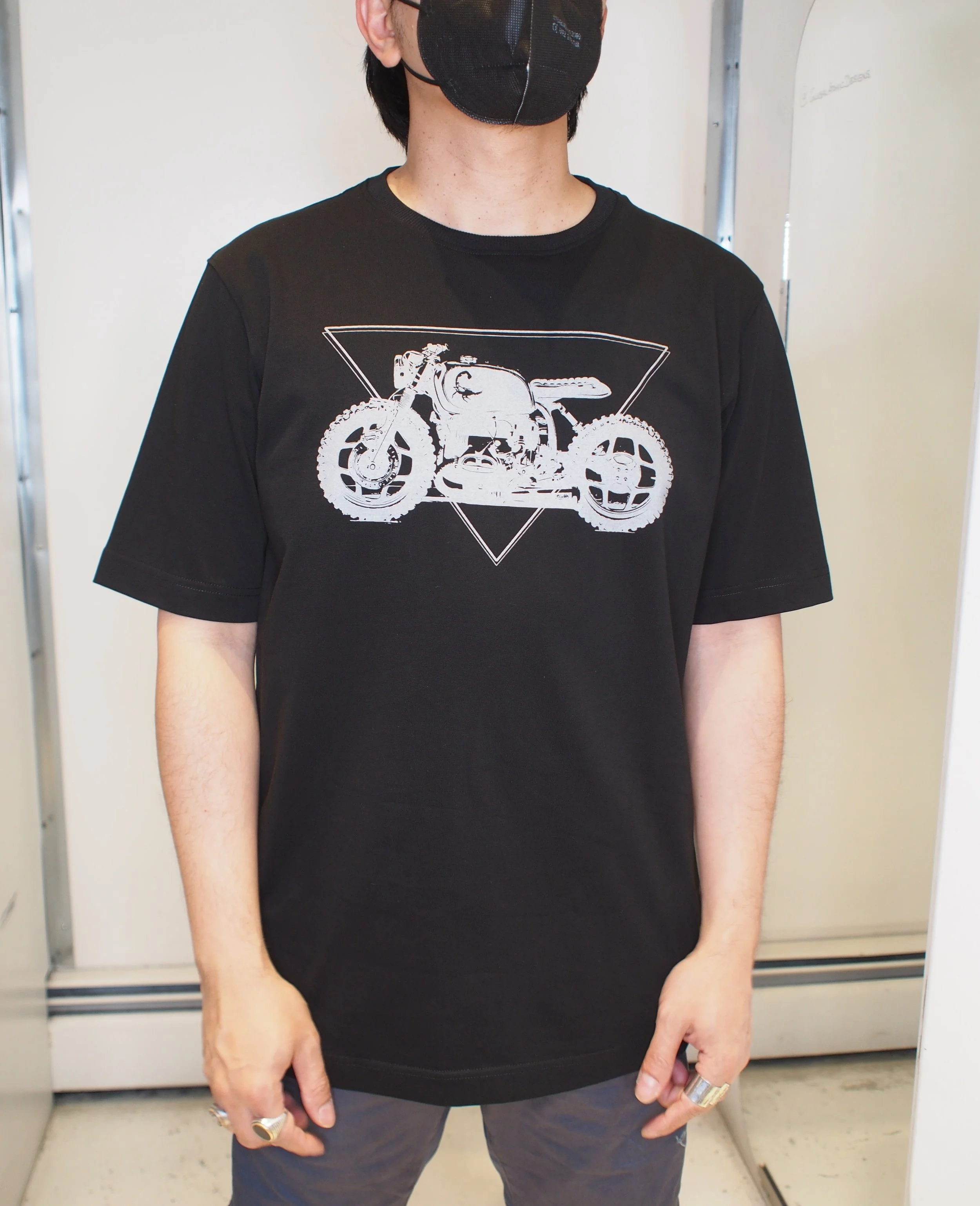 Le Fonce "Scorpion Rider" boxy crew neck tee - OD Black