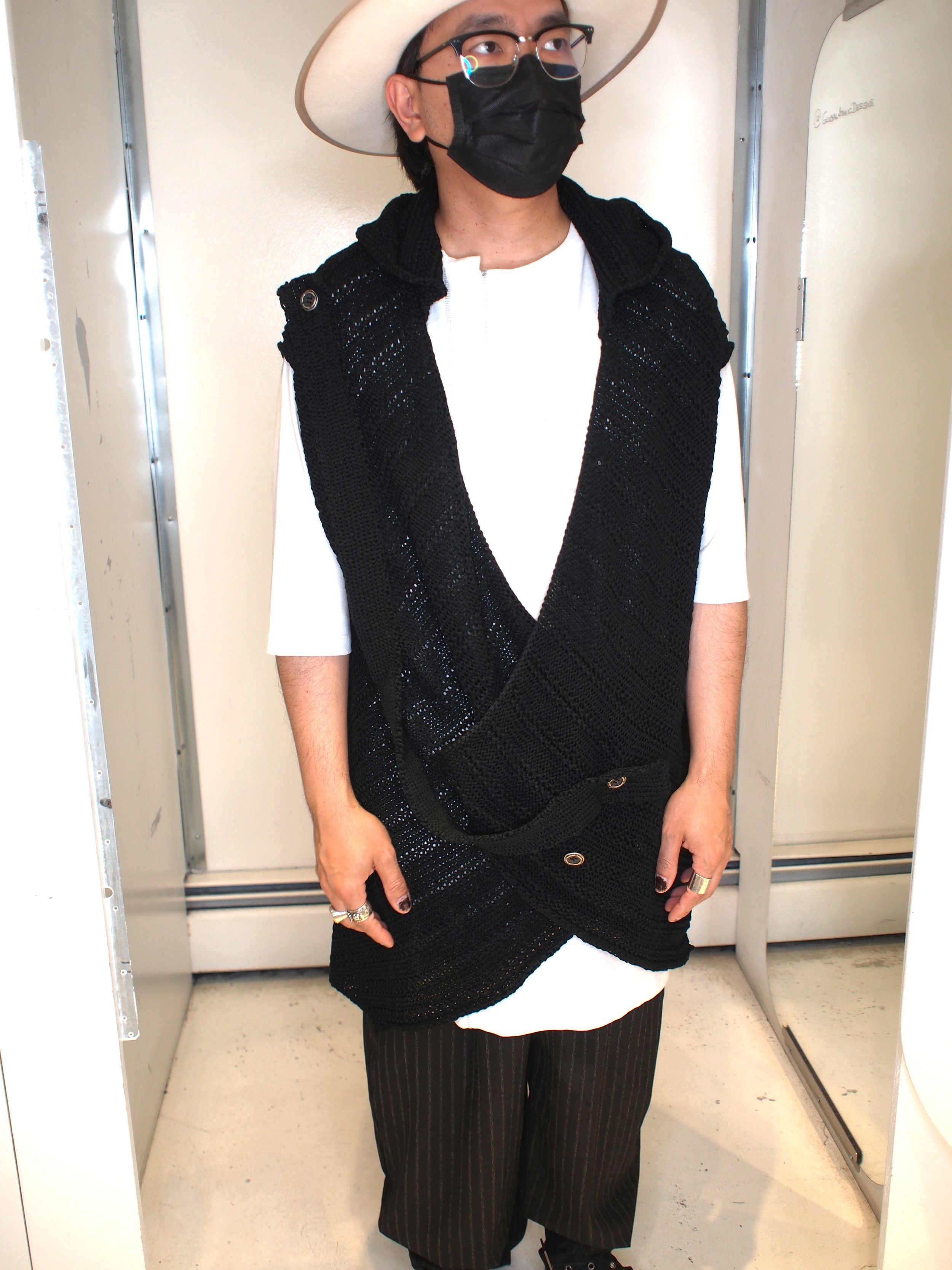 La Haine Inside Us 3J MOSTAK Knitted Hooded Long Gilet
