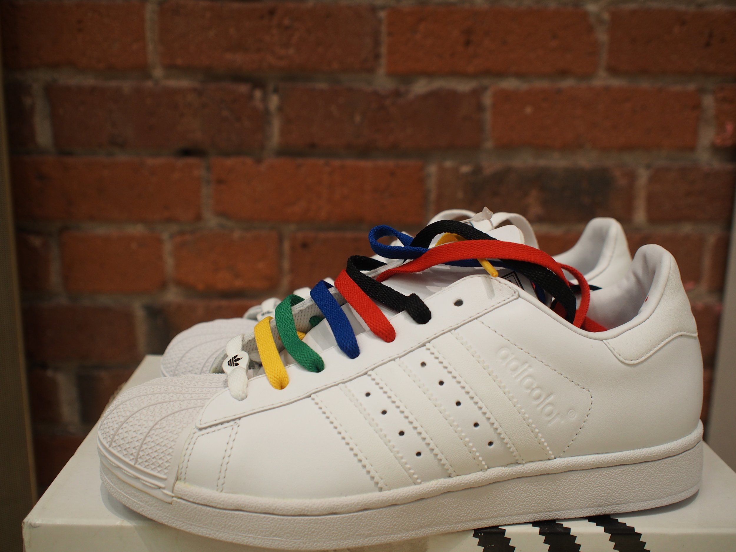 Adidas 35th Anniversary Adicolor Series All white sneakers — atomic designs inc