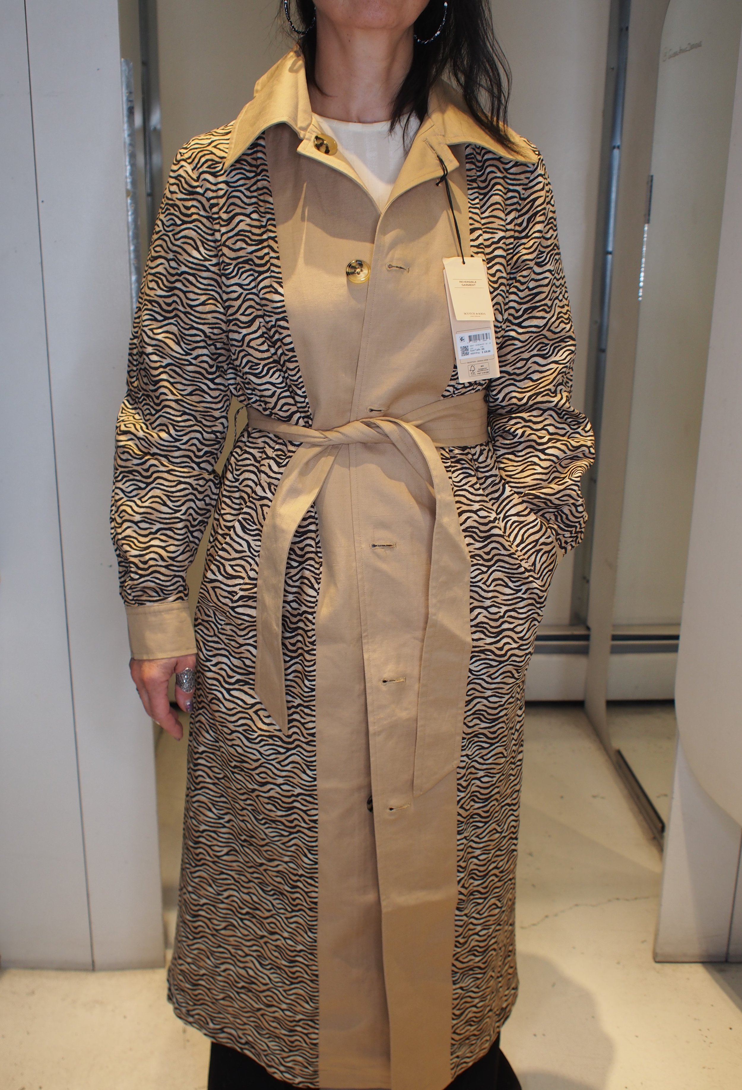 Maison Scotch & Soda belted reversible trench coat - Tiger Sand — global  atomic designs inc