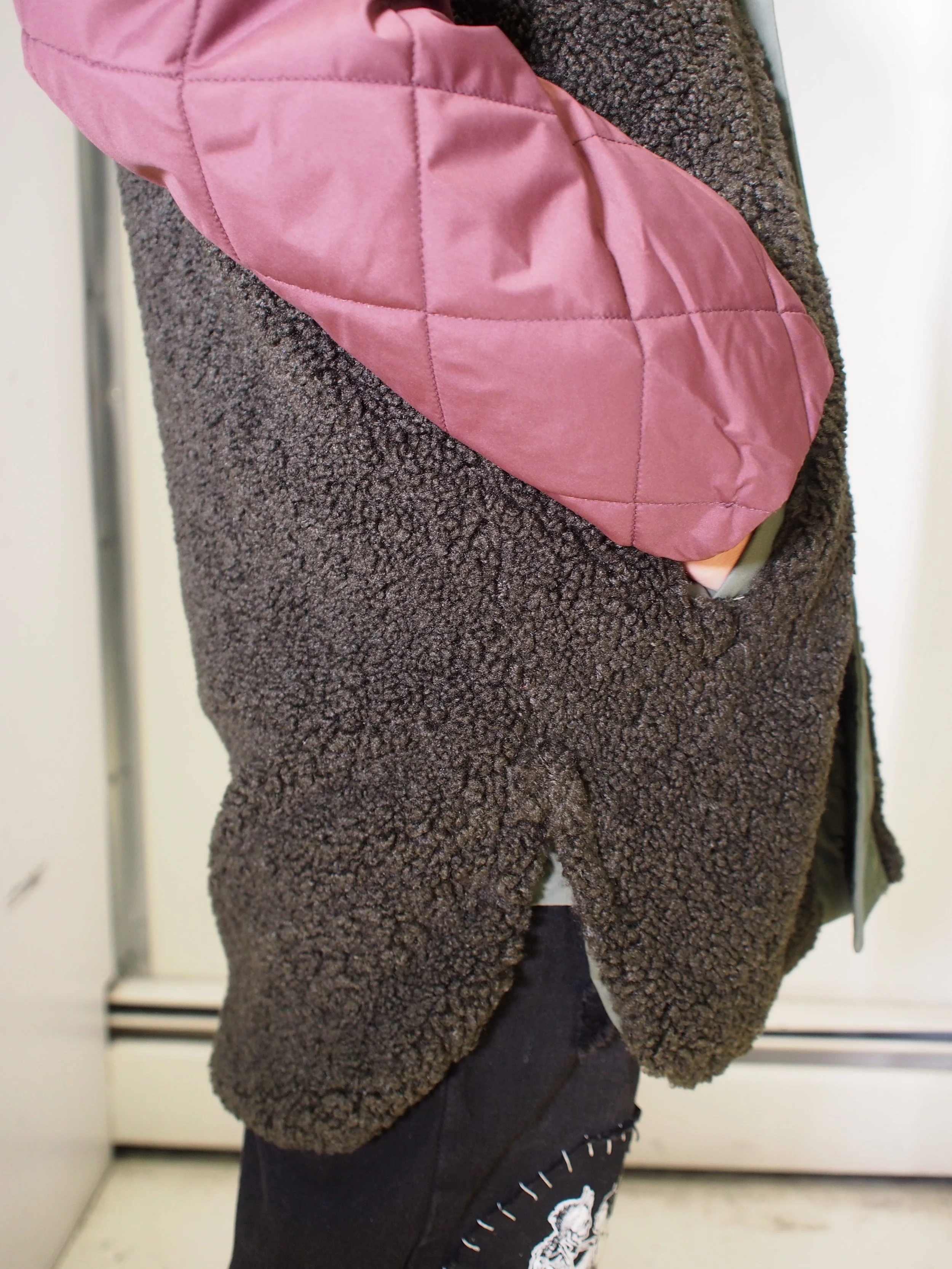 G-Star Raw Teddy Mix Oversized Jacket - Asfalt/ Merlot