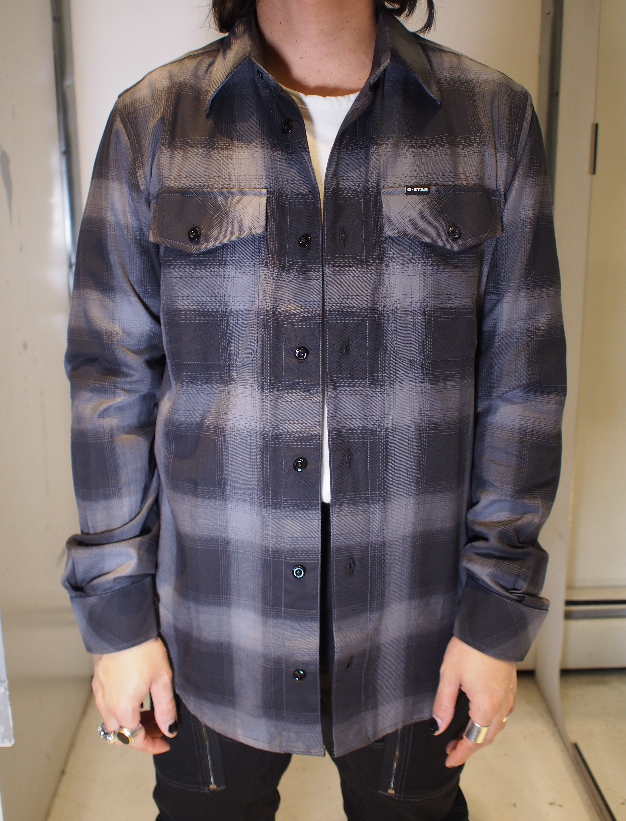 G-Star Raw Marine slim long sleeve pocket shirt - Dk Black Ryan check —  global atomic designs inc