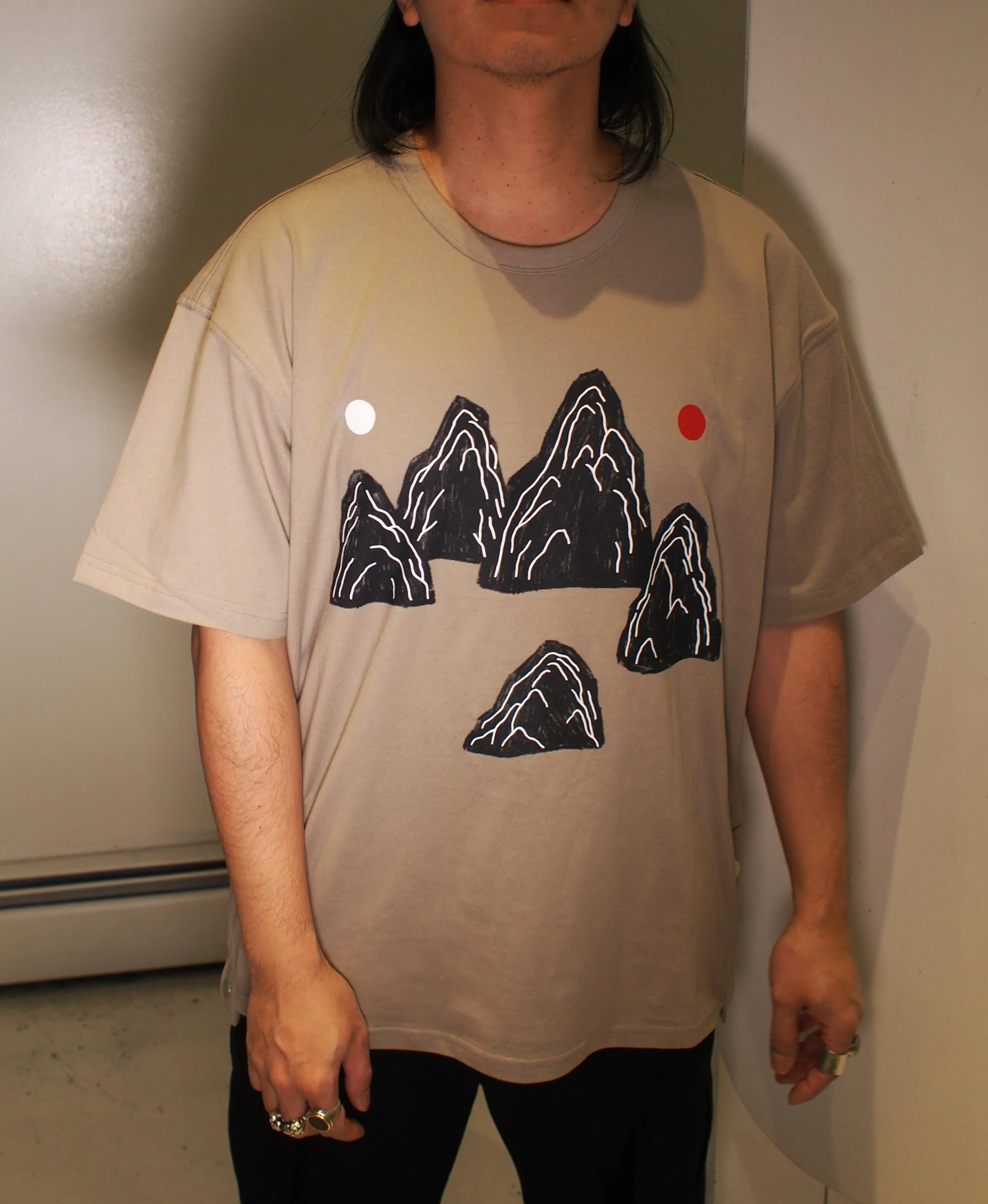 Tee Library K-Legacy 2  Moutain Side Snap Relaxed Tee - Taupe Grey