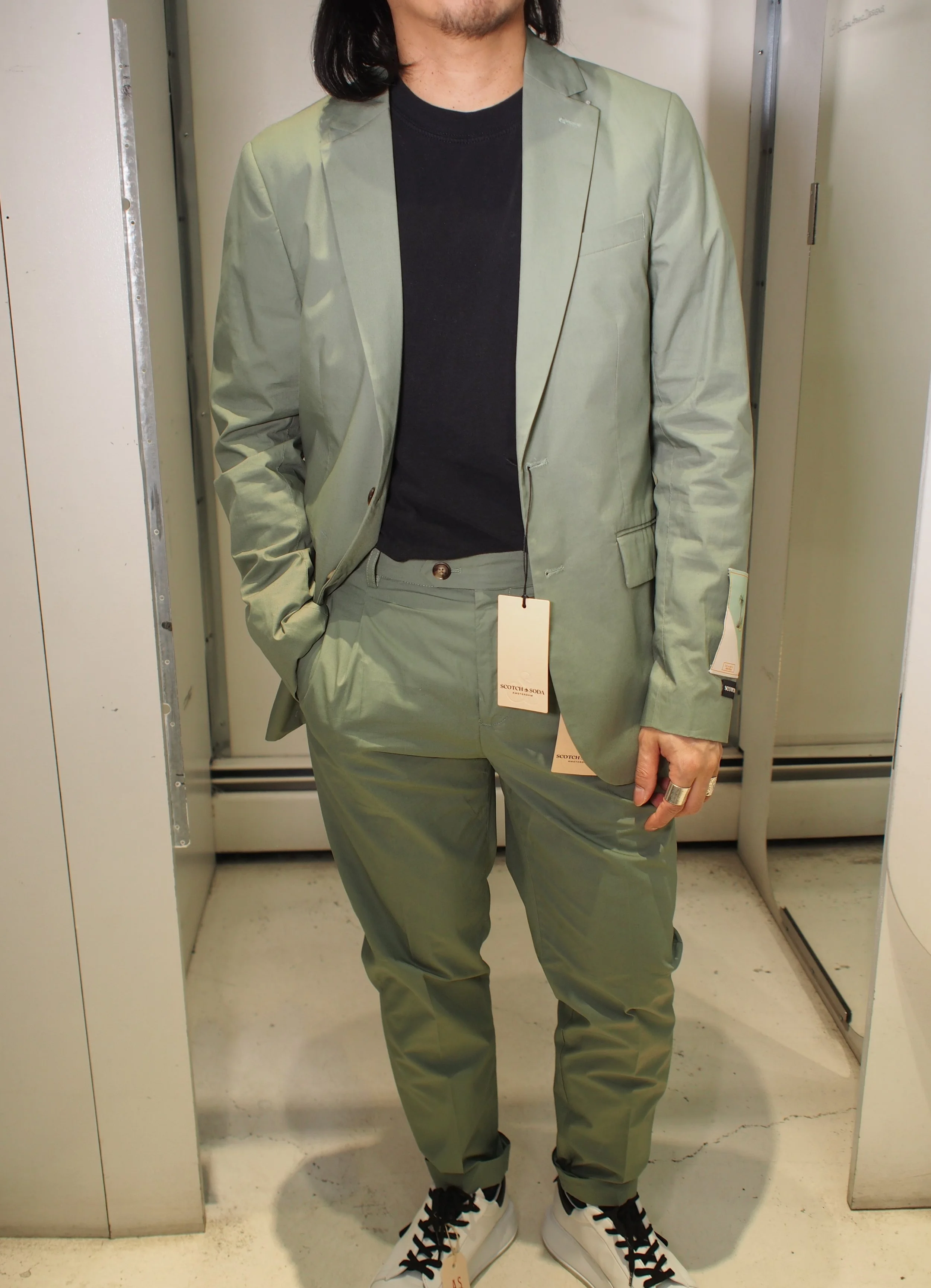 Scotch & Soda (co-ord) Unconstructed light weight poplin blazer - Seafoam Green