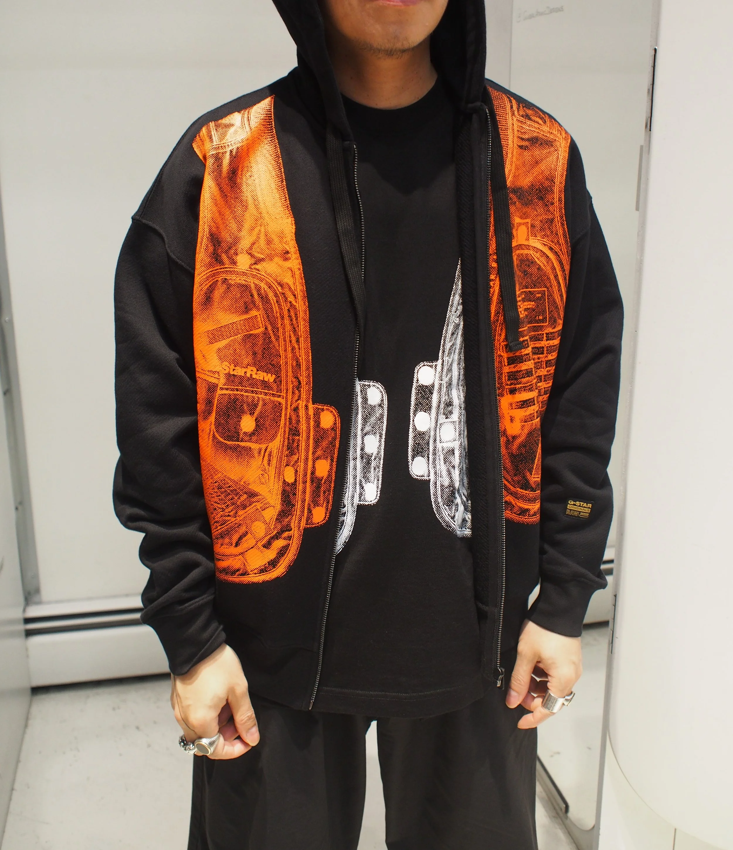 G-Star Raw Archive Vest zip through hooded sweat jacket - Dark