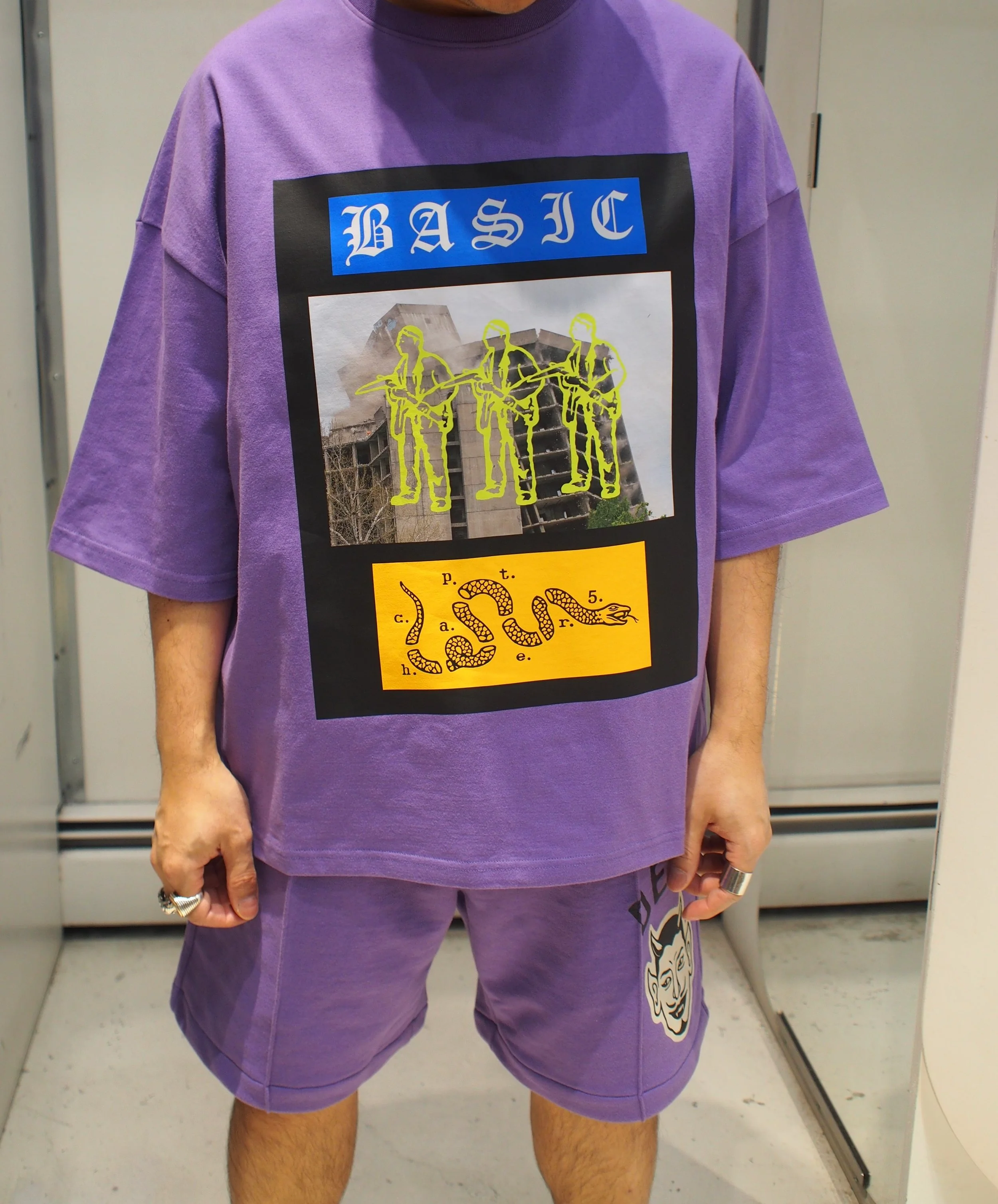Tee Library "Basic" Oversized drop shoulder tee - Purple Haze