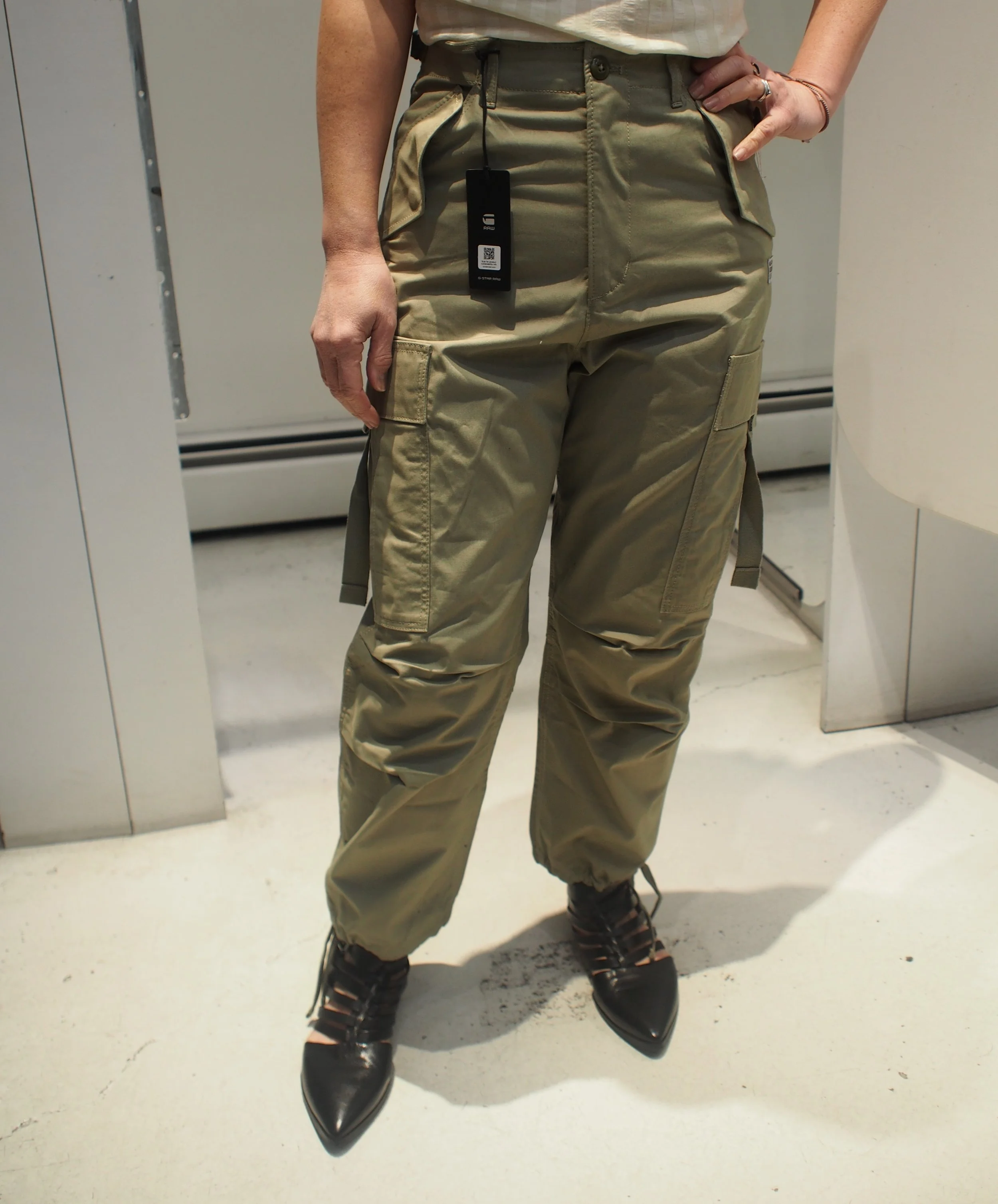 G-Star Raw Unisex Cropped Cargo drawcord pants -  Ensis Green