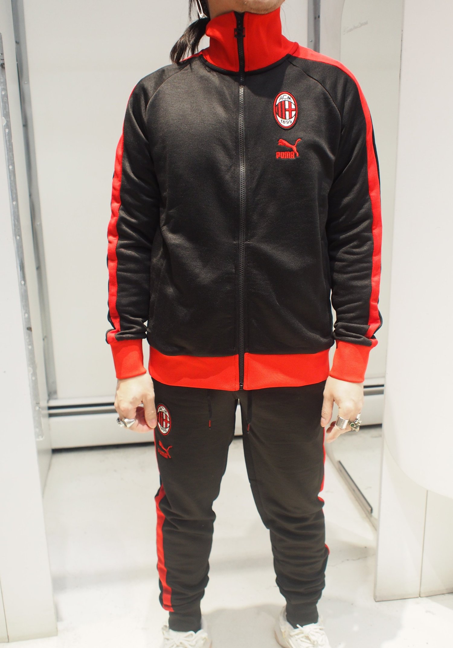 PUMA x AC Milan T7 Heritage track jacket (co-ord) - Black/Tango