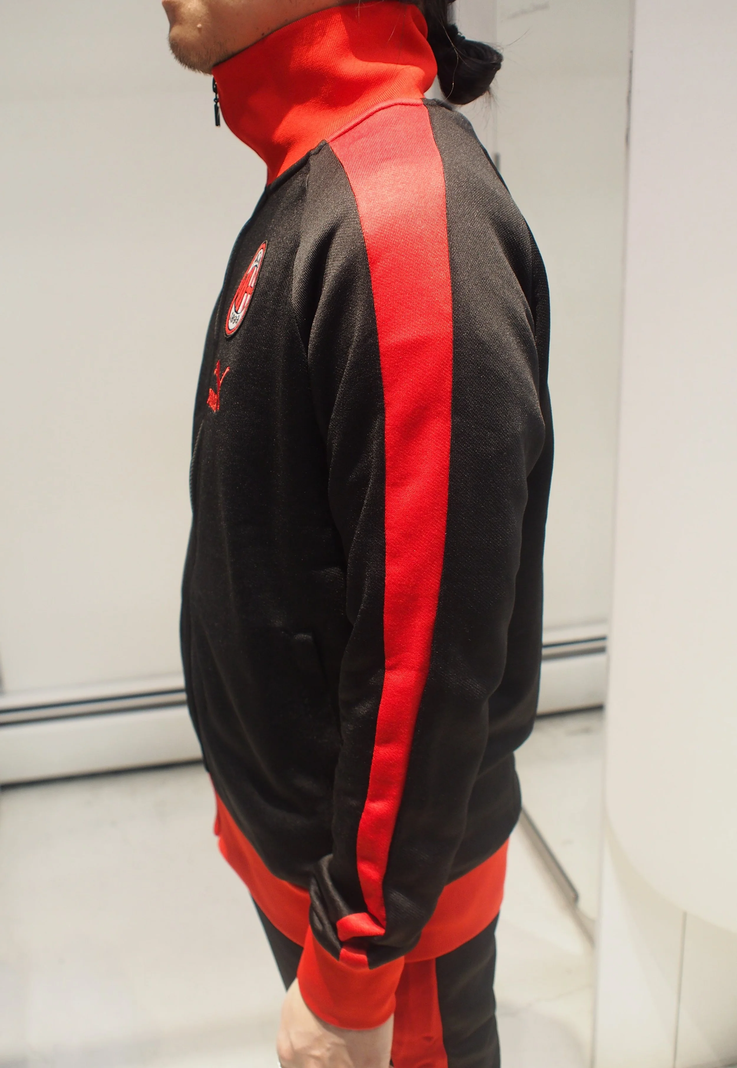 PUMA x AC Milan T7 Heritage track jacket (co-ord) - Black/Tango
