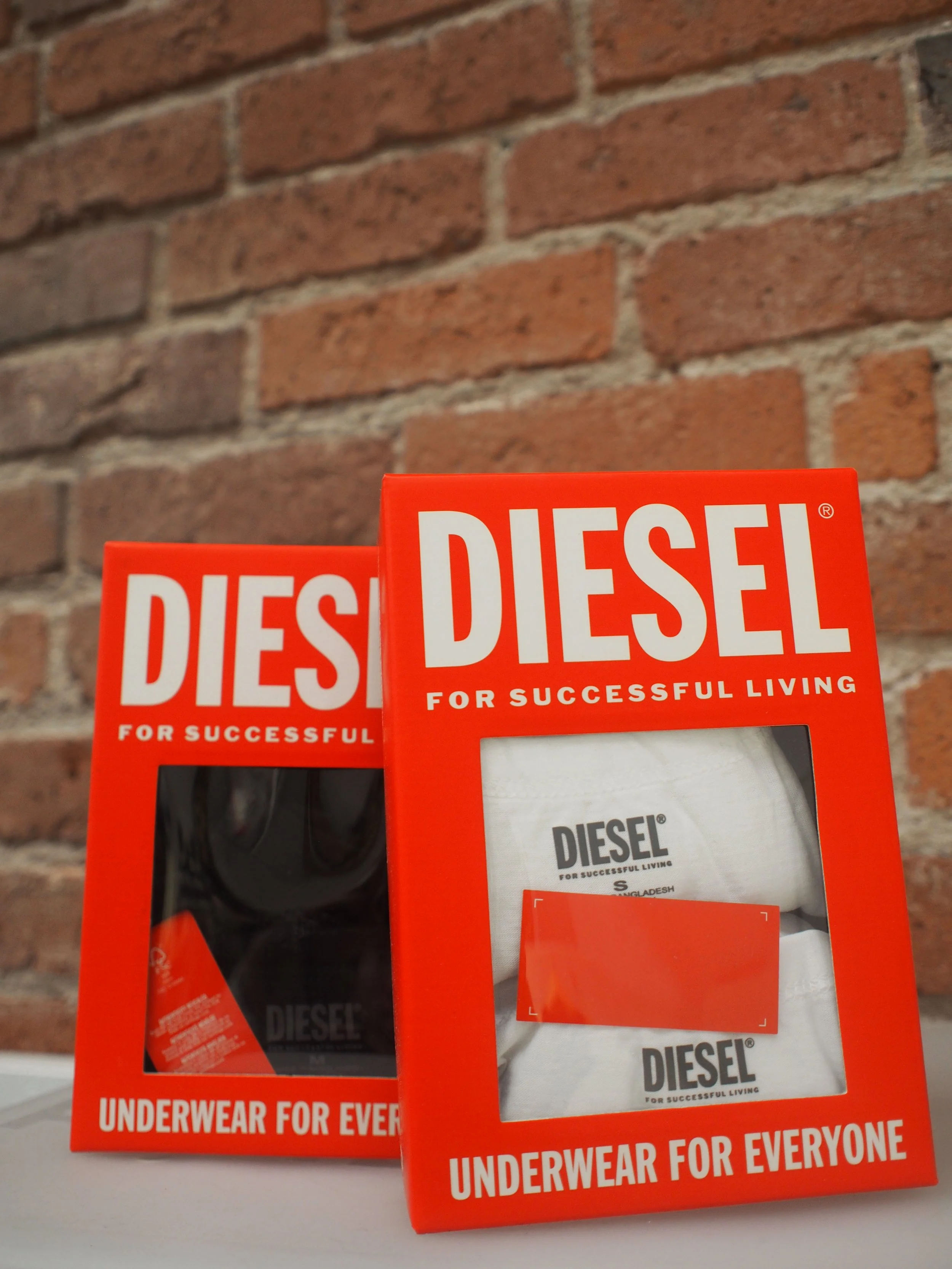 DIESEL Walty-TWOPACK basic slim fit logo cotton singlet/tank- Black or White