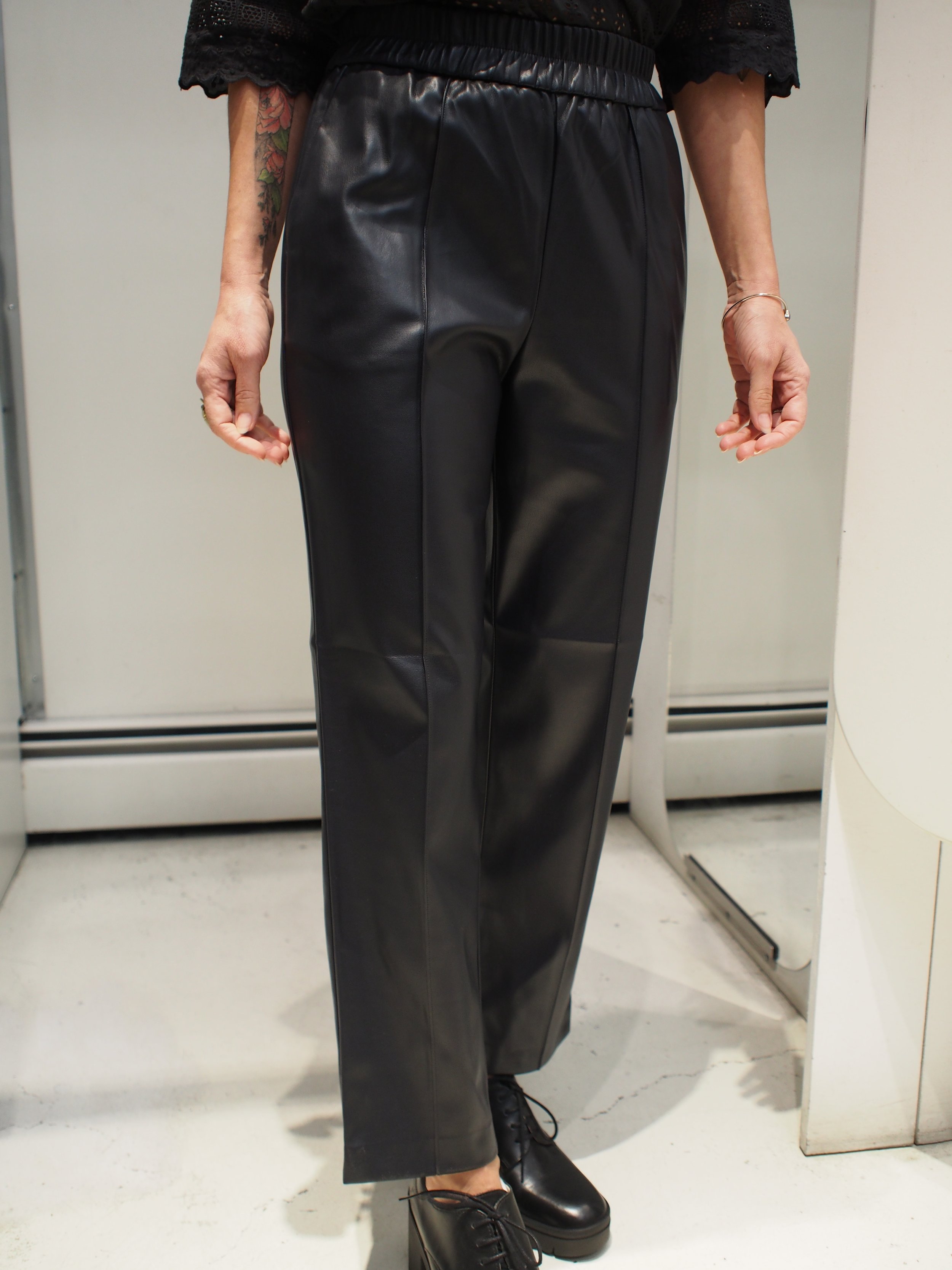 Scotch & Soda The Estelle - Faux Leather Jogger trousers - Dk Night