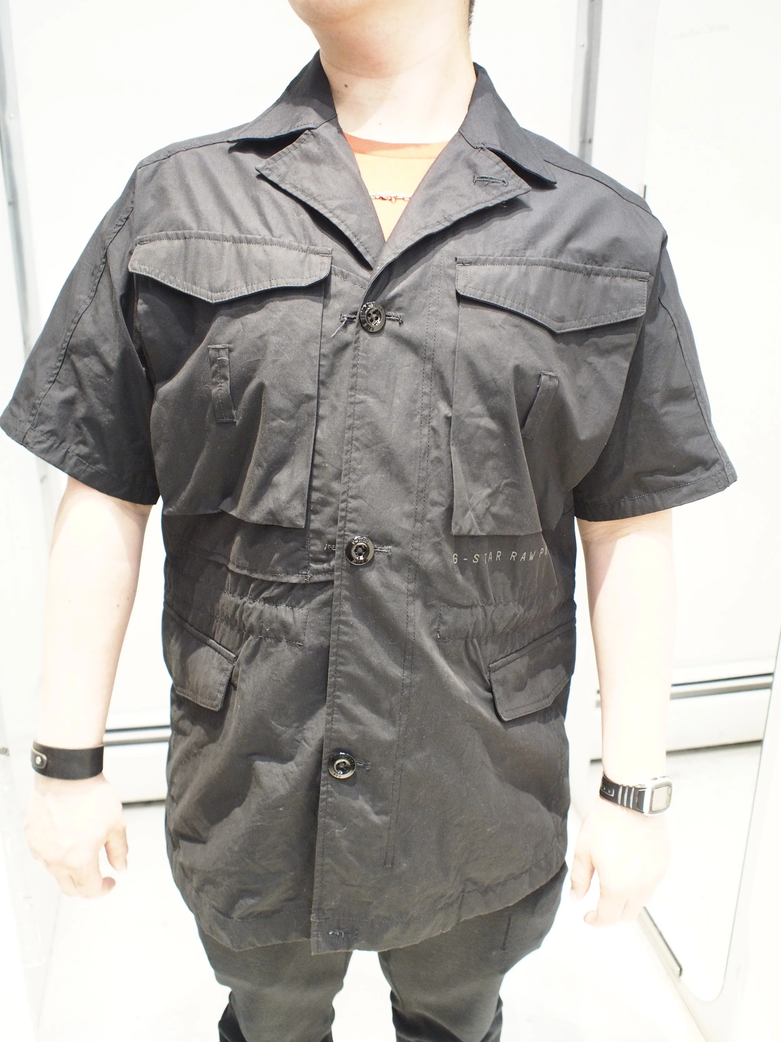 G-Star Raw Oversized Shortsleeve Field Shirt - Dk Black Pabe Poplin