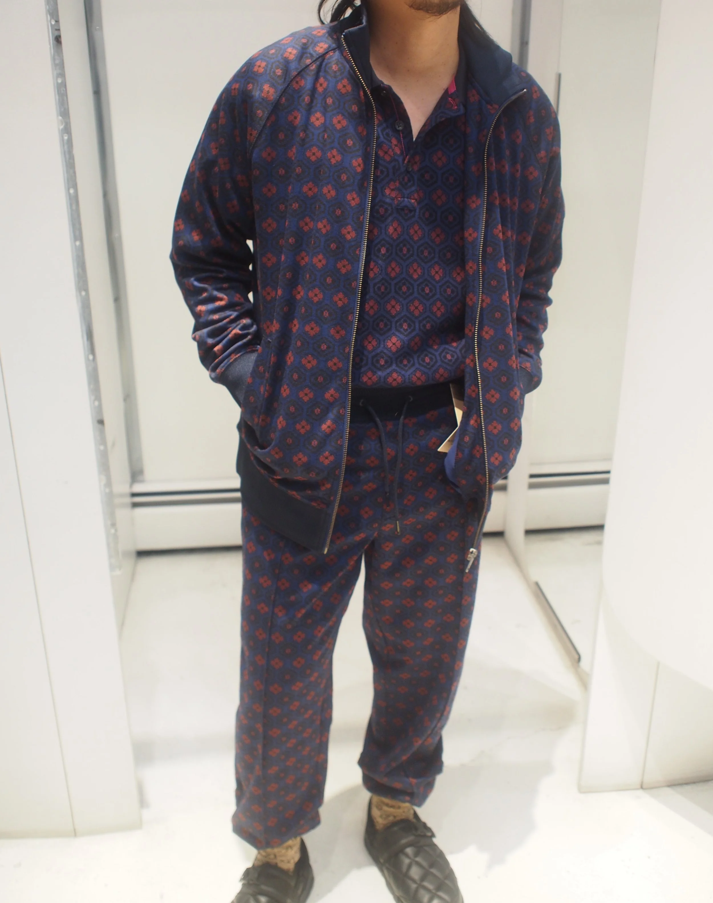 Scotch & Soda Geometric Jacquard zip through track top (co
