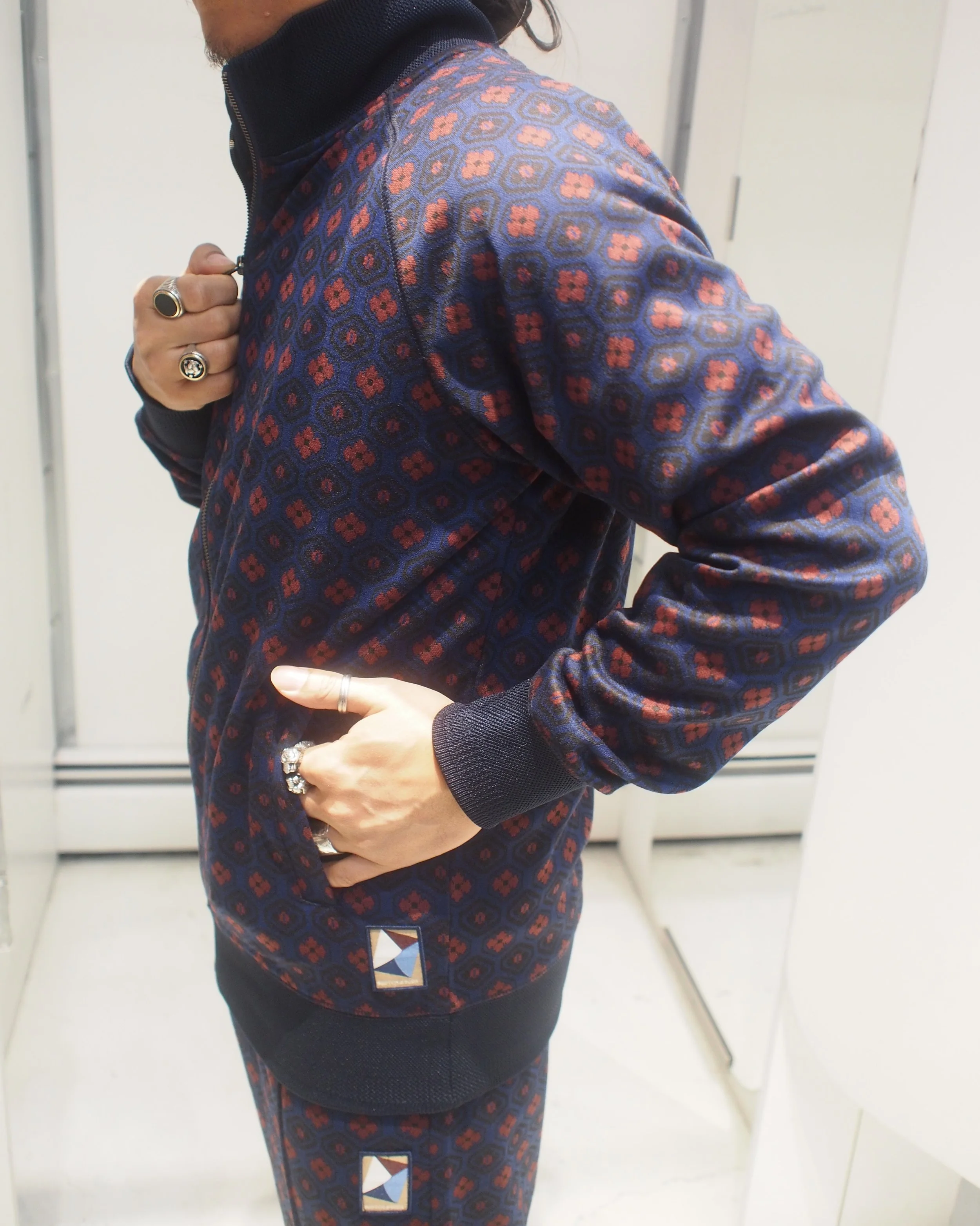 Scotch & Soda Geometric Jacquard zip through track top (co-ord