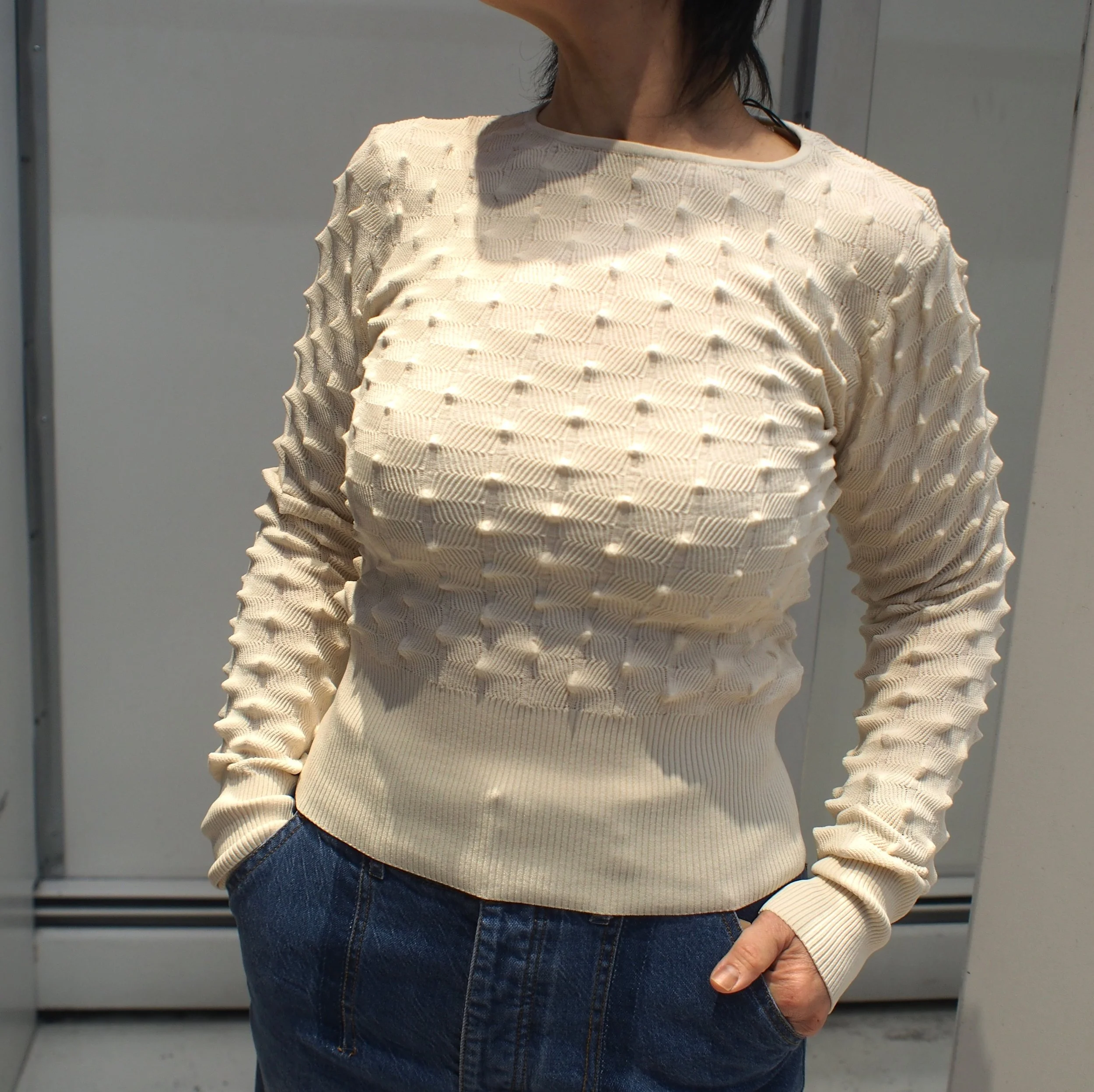 Scotch & Soda Slash neck textured stitch pullover - Eggnog