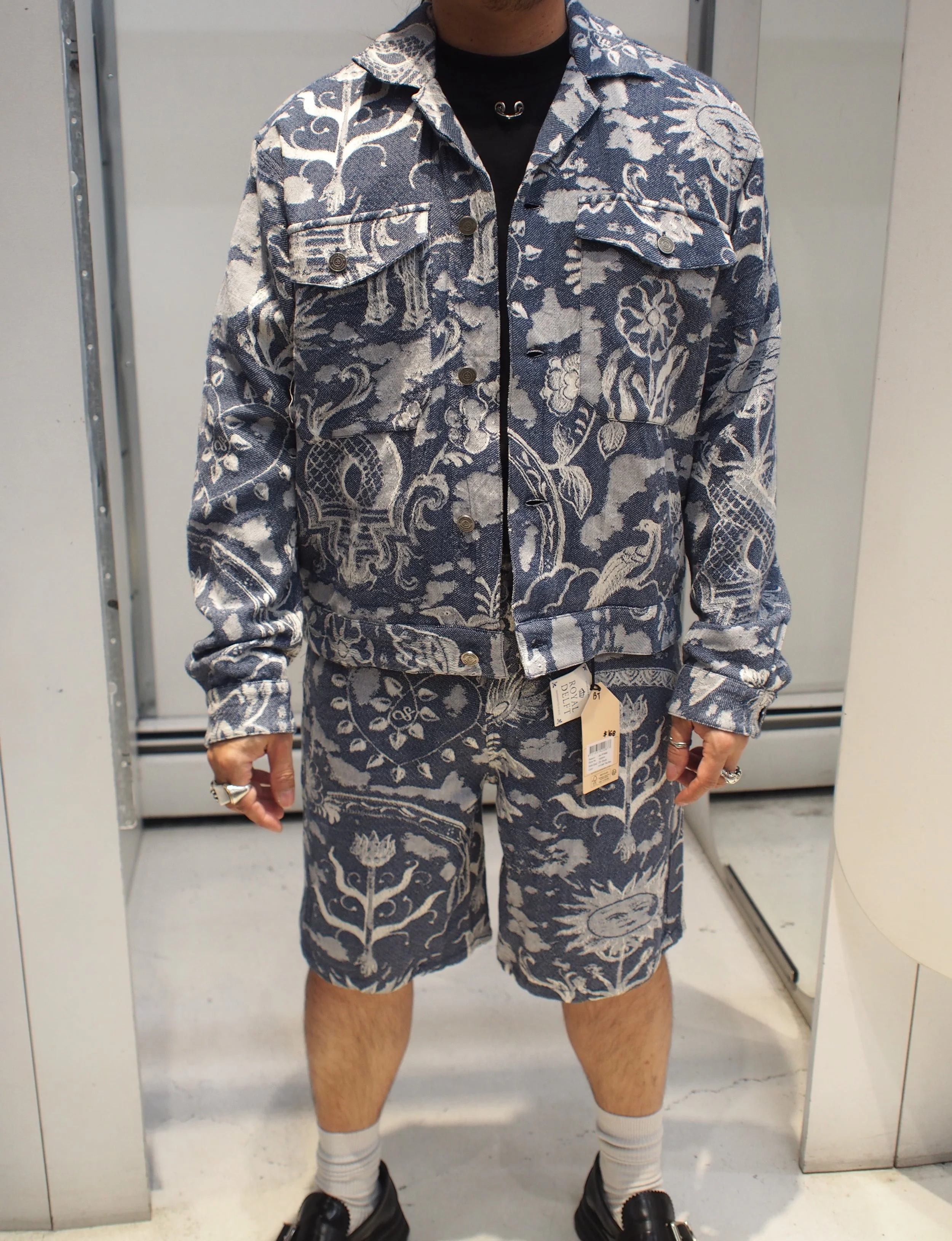 Scotch & Soda x Royal Delft Jacquard Blauw trucker jacket