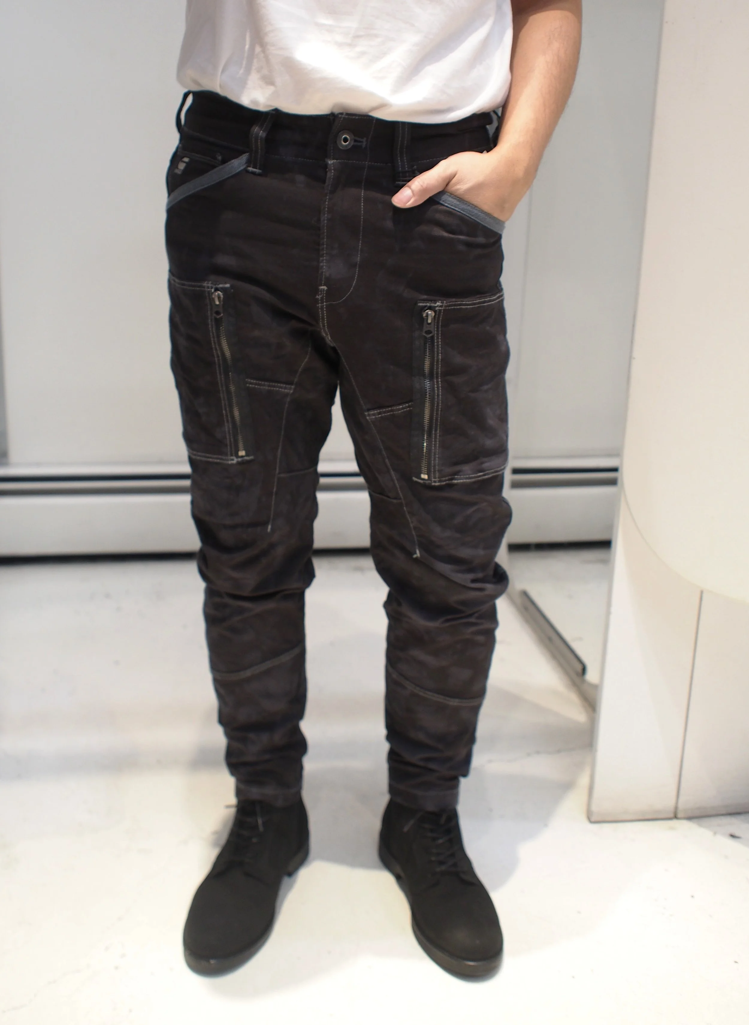 G-Star Raw Zip Pkt 3D cargo skinny pants - Cloud Dyed Midnight