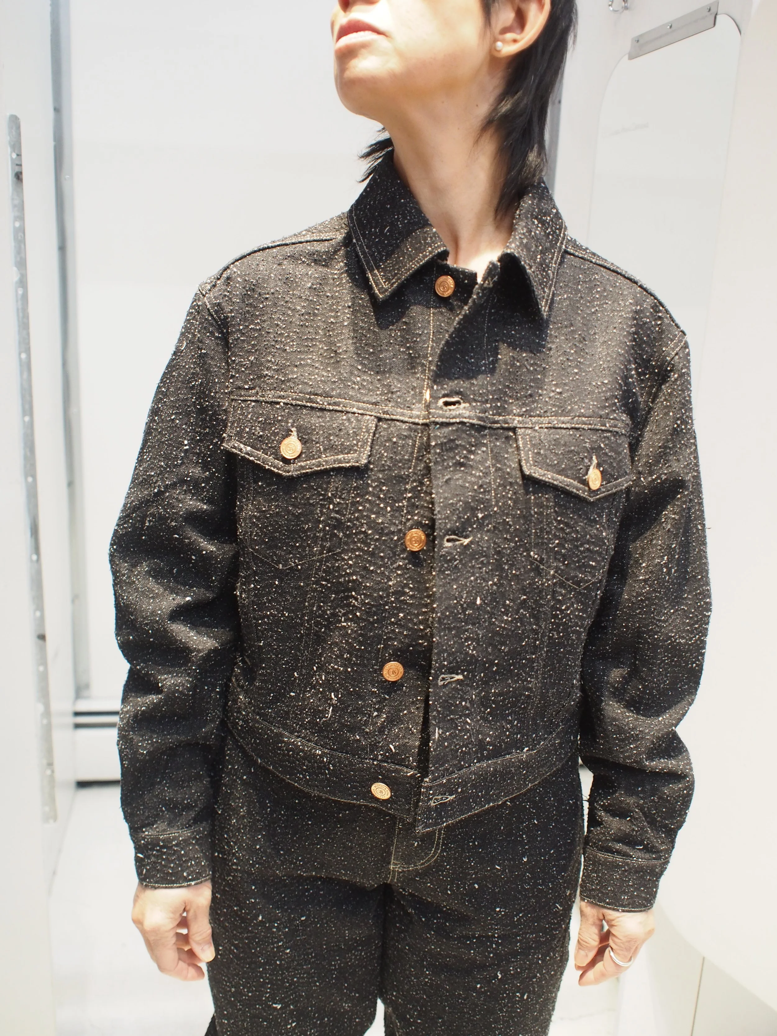 Scotch & Soda Textured denim oversized jacket - Black Snow