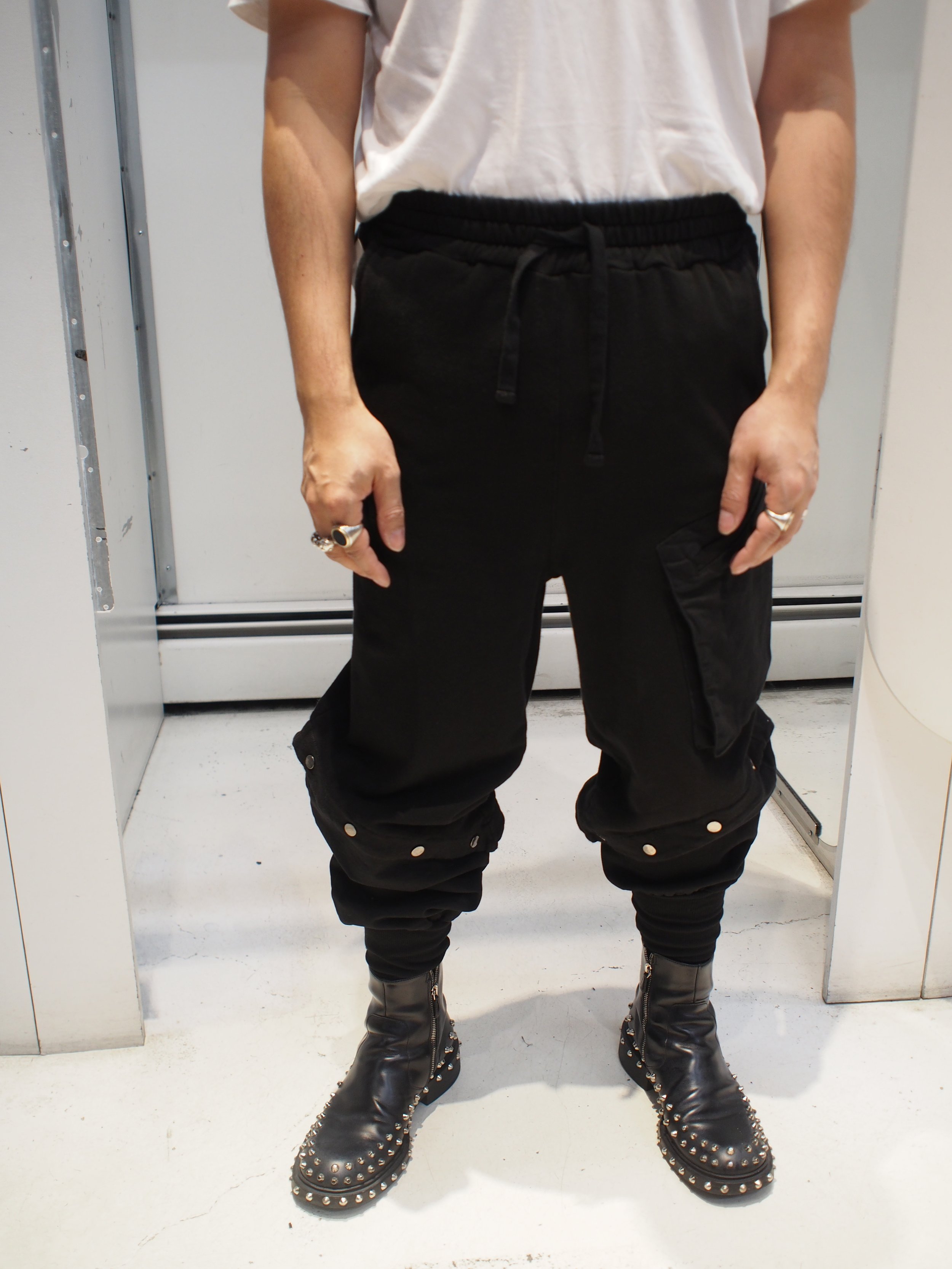 La Haine Inside Us 3B LM1044 Convertible snap loose joggers - Tinted Black