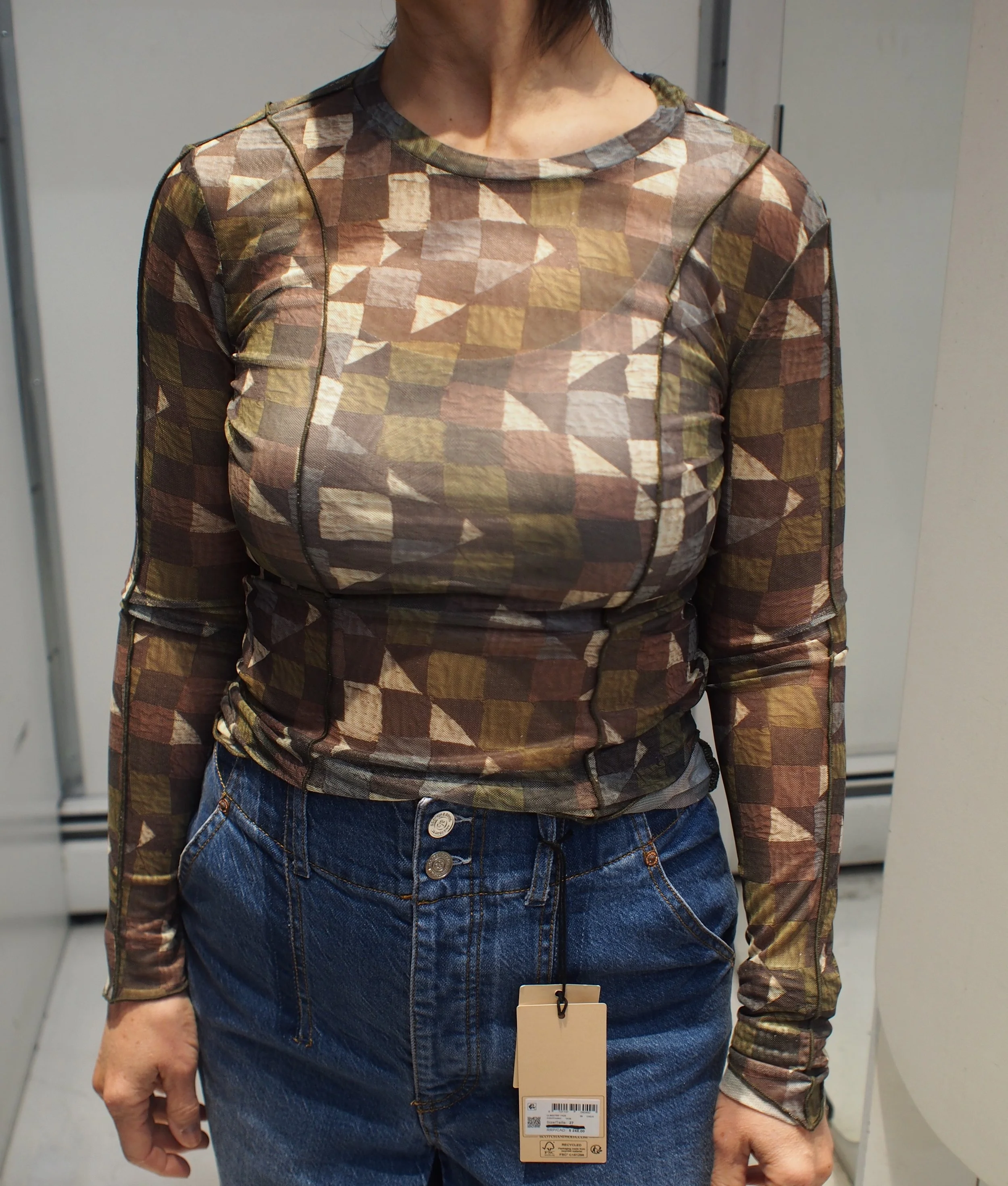 Scotch & Soda AOP mesh l/s Tshirt - Mountain patchwork