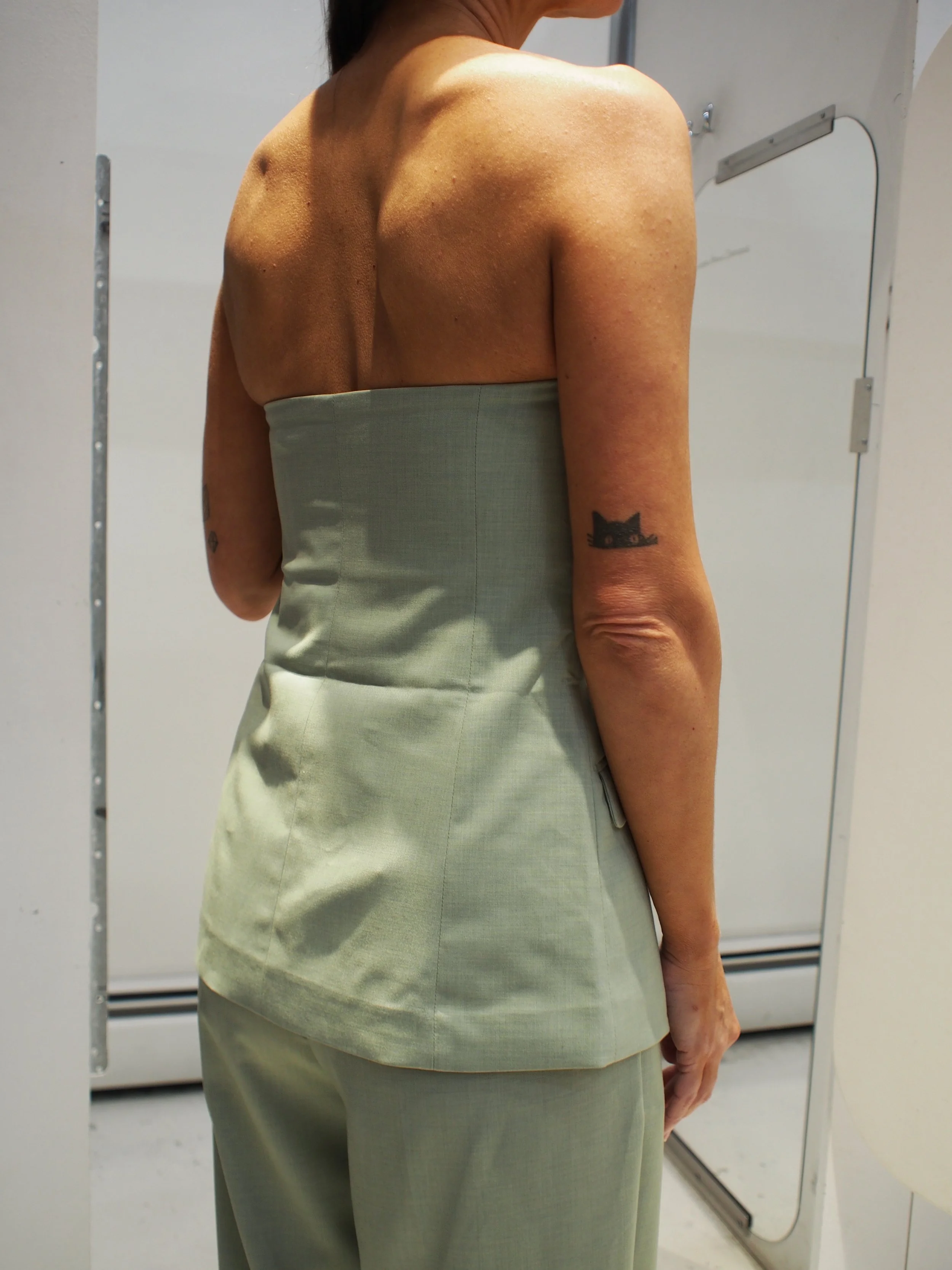 Scotch & Soda Tailored strapless bodice - Pistachio
