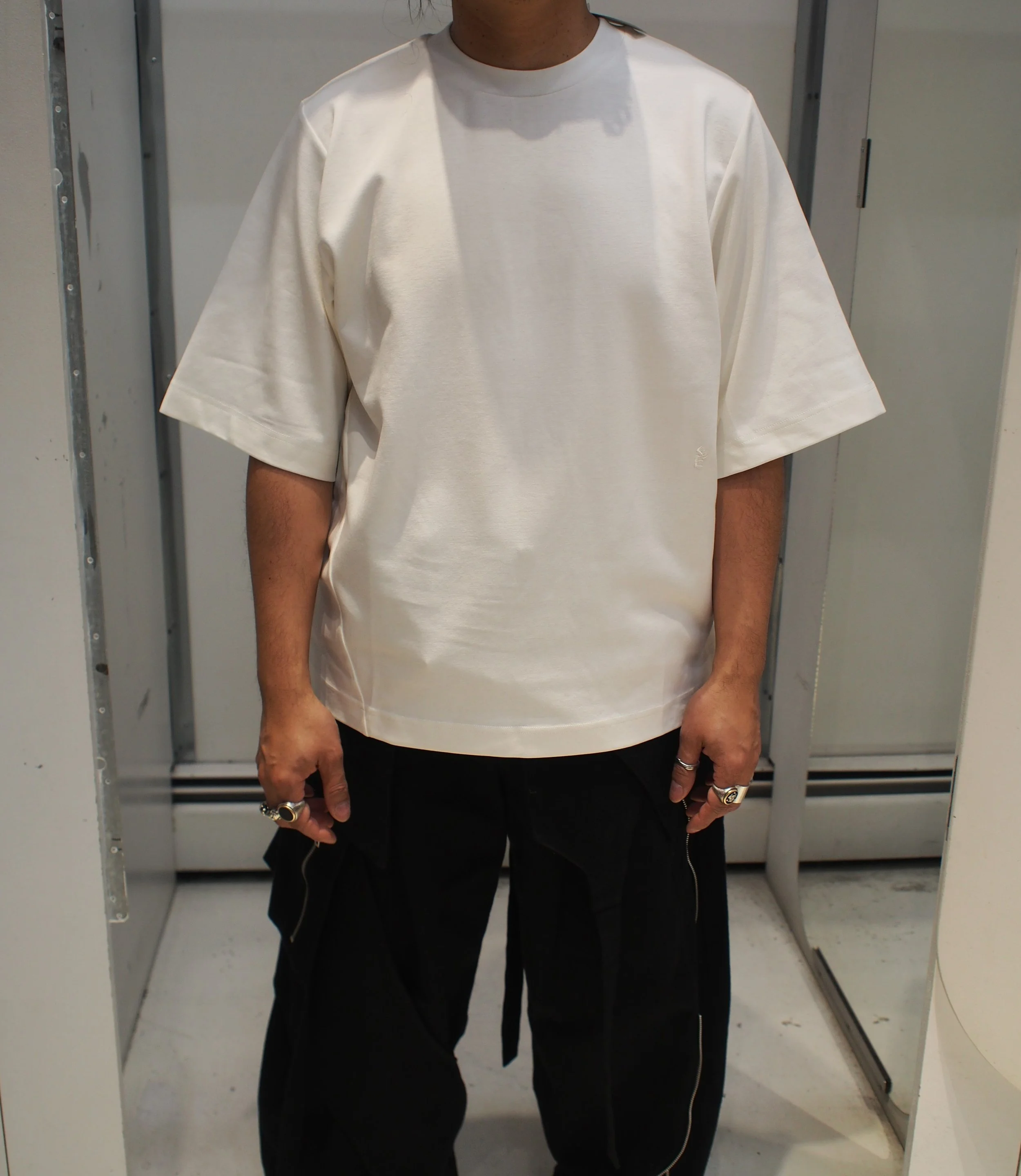 ELVINE Unn double faced jersey loose uni tee - Off white