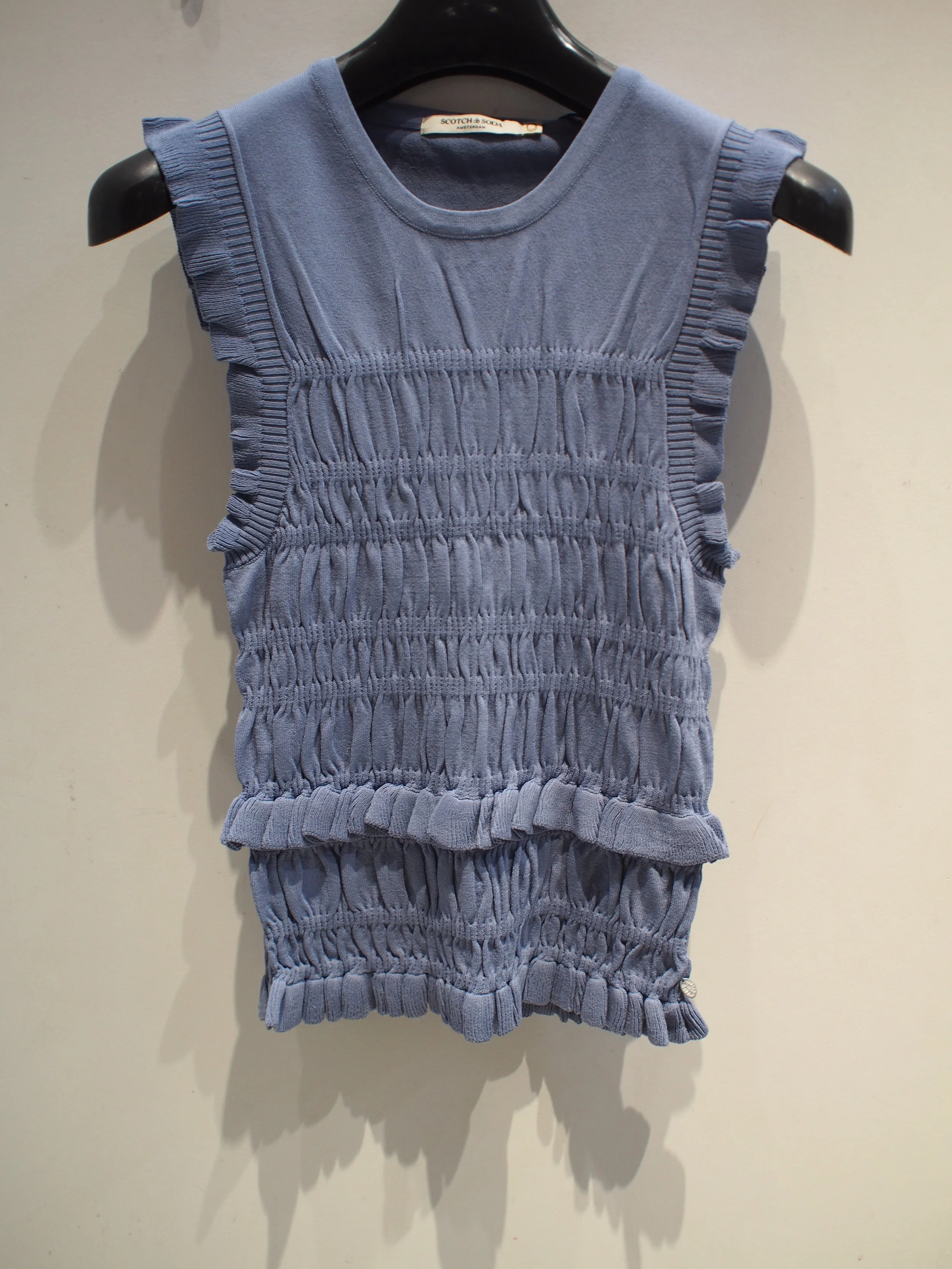 Scotch & Soda Smock stitch knitted tank - Infinity Blue