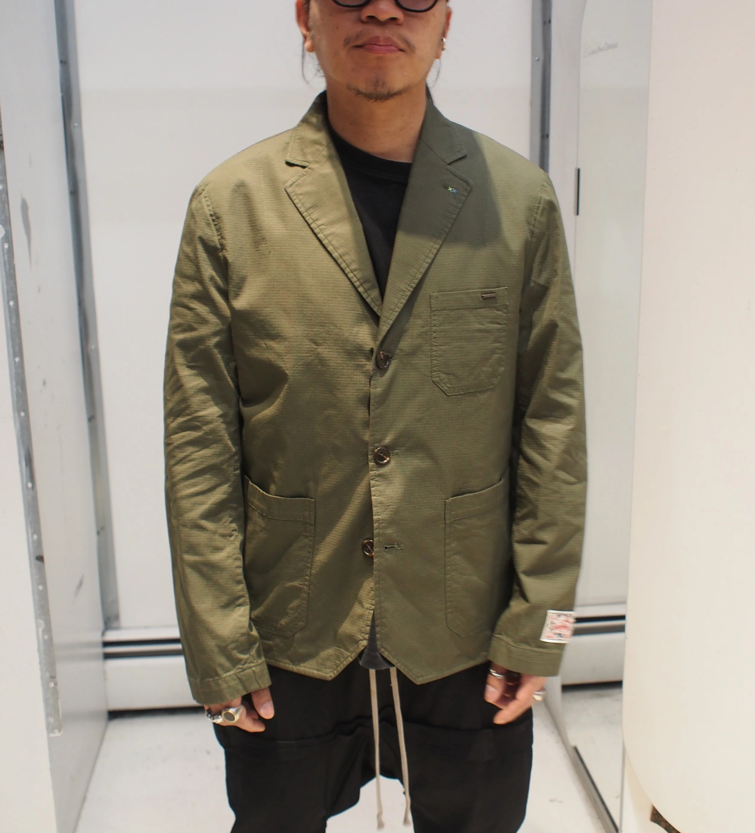 Scotch & Soda Unconstructed rip stop military blazer - Army Green