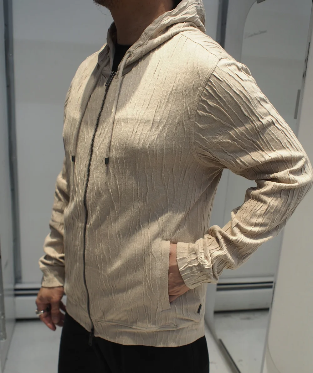 John Varvatos Nova FZ Knit Jacquard Hooded Zip Sweater - Dynamic
