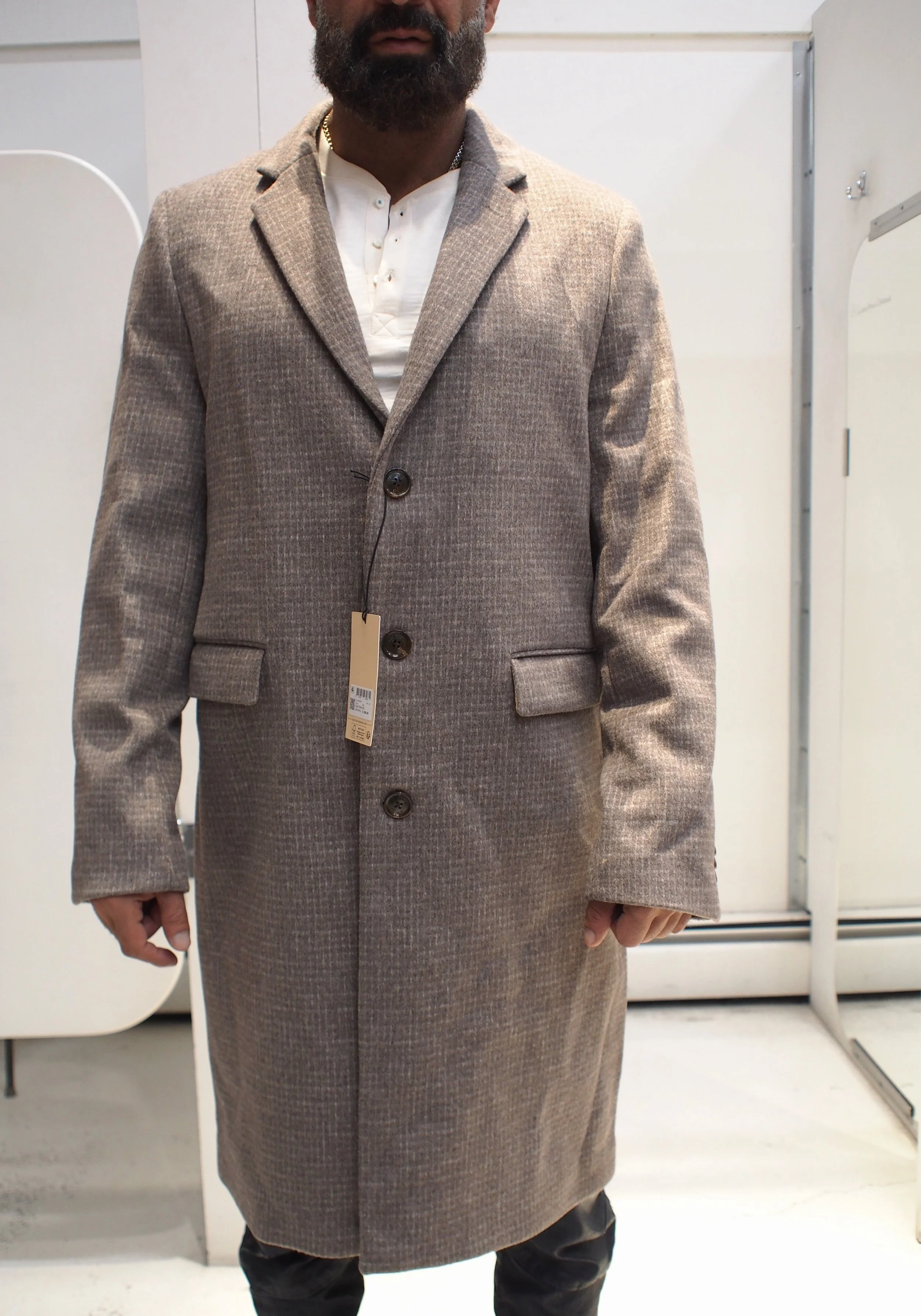 Scotch & Soda Tailored wool blend over coat - Plaza Taupe Grid Check